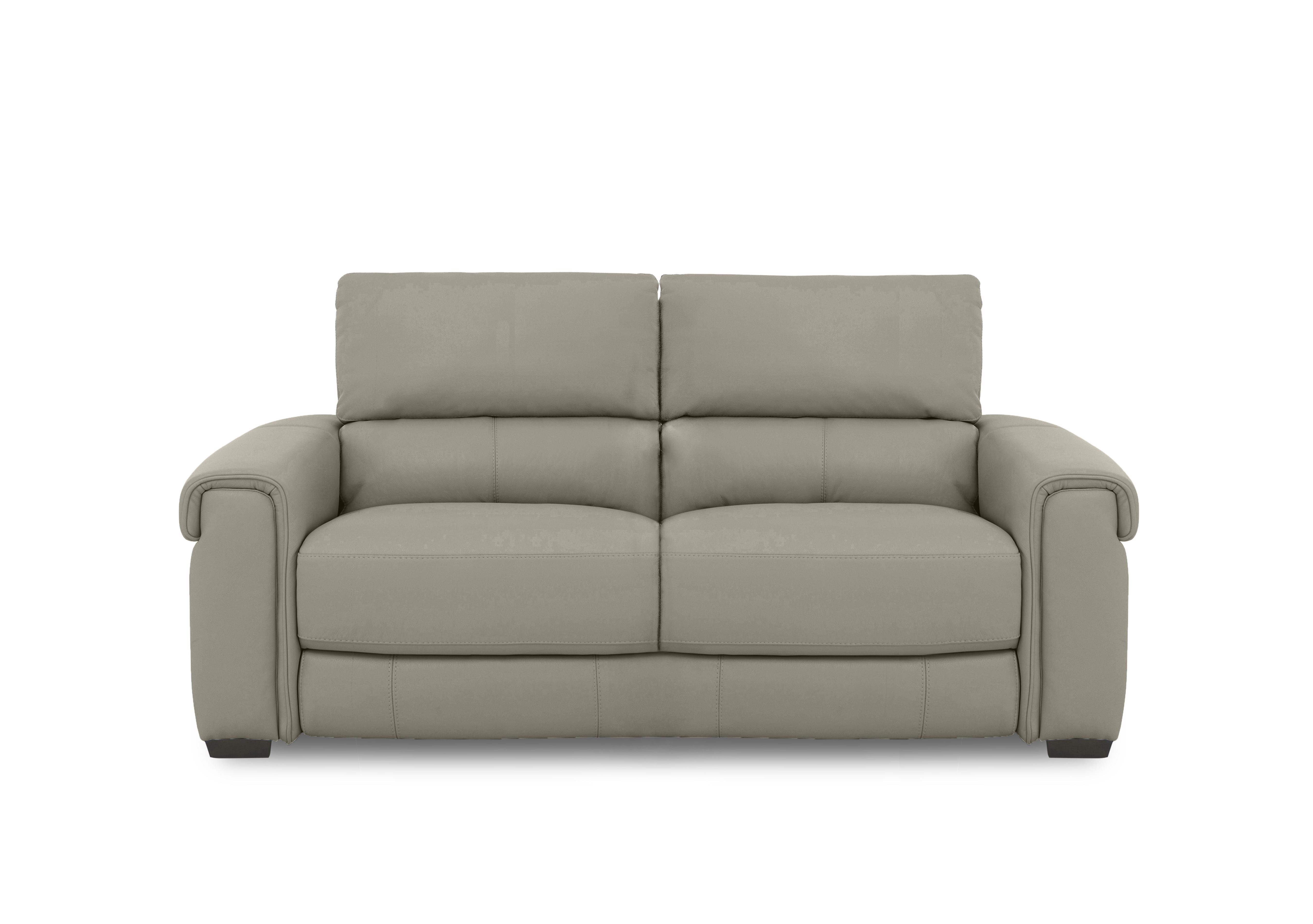 Nixon Leather 3 Seater Sofa in An-946b Silver Grey on Furniture Village
