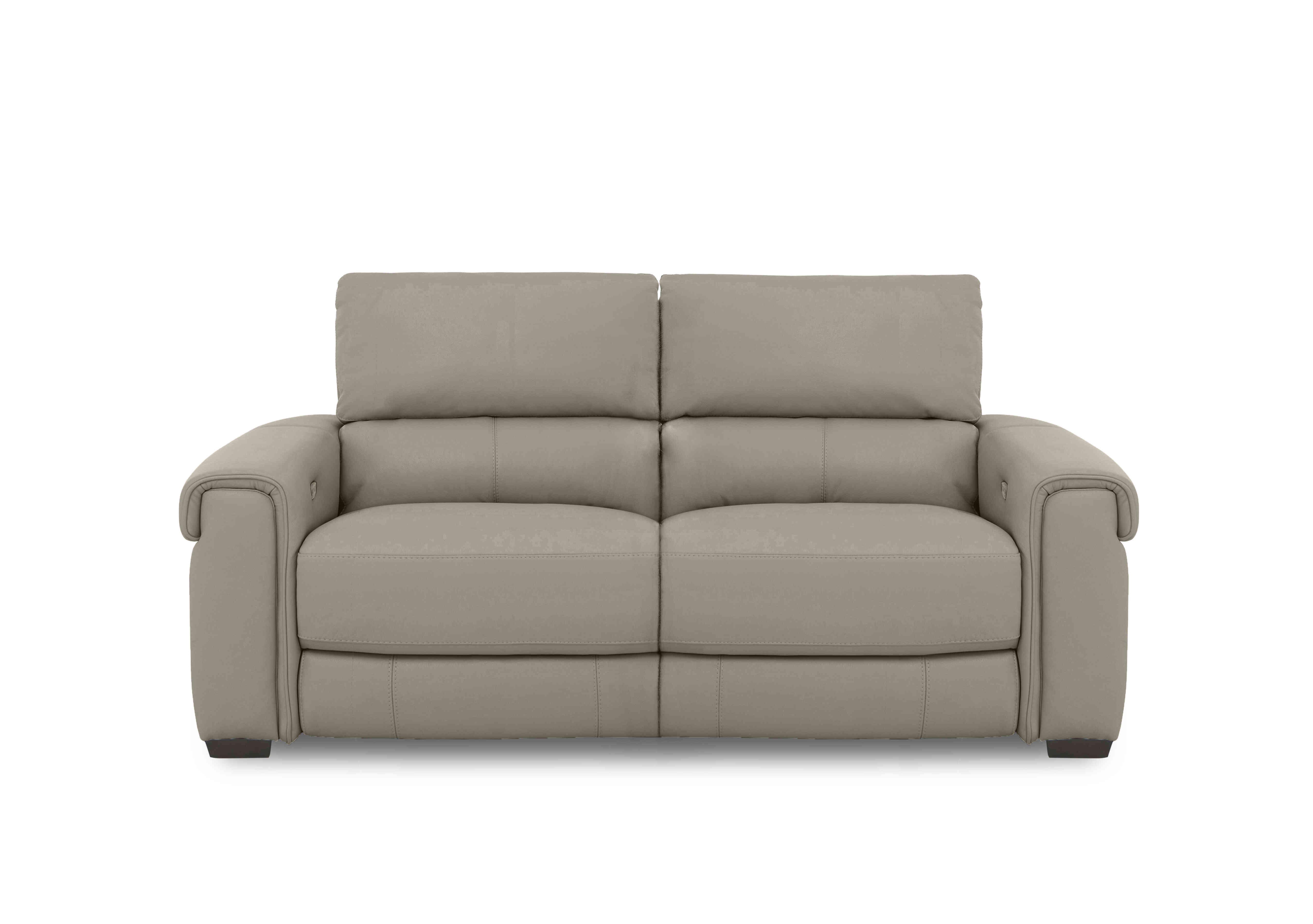 Nixon Leather 3 Seater Sofa in An-946b Silver Grey on Furniture Village