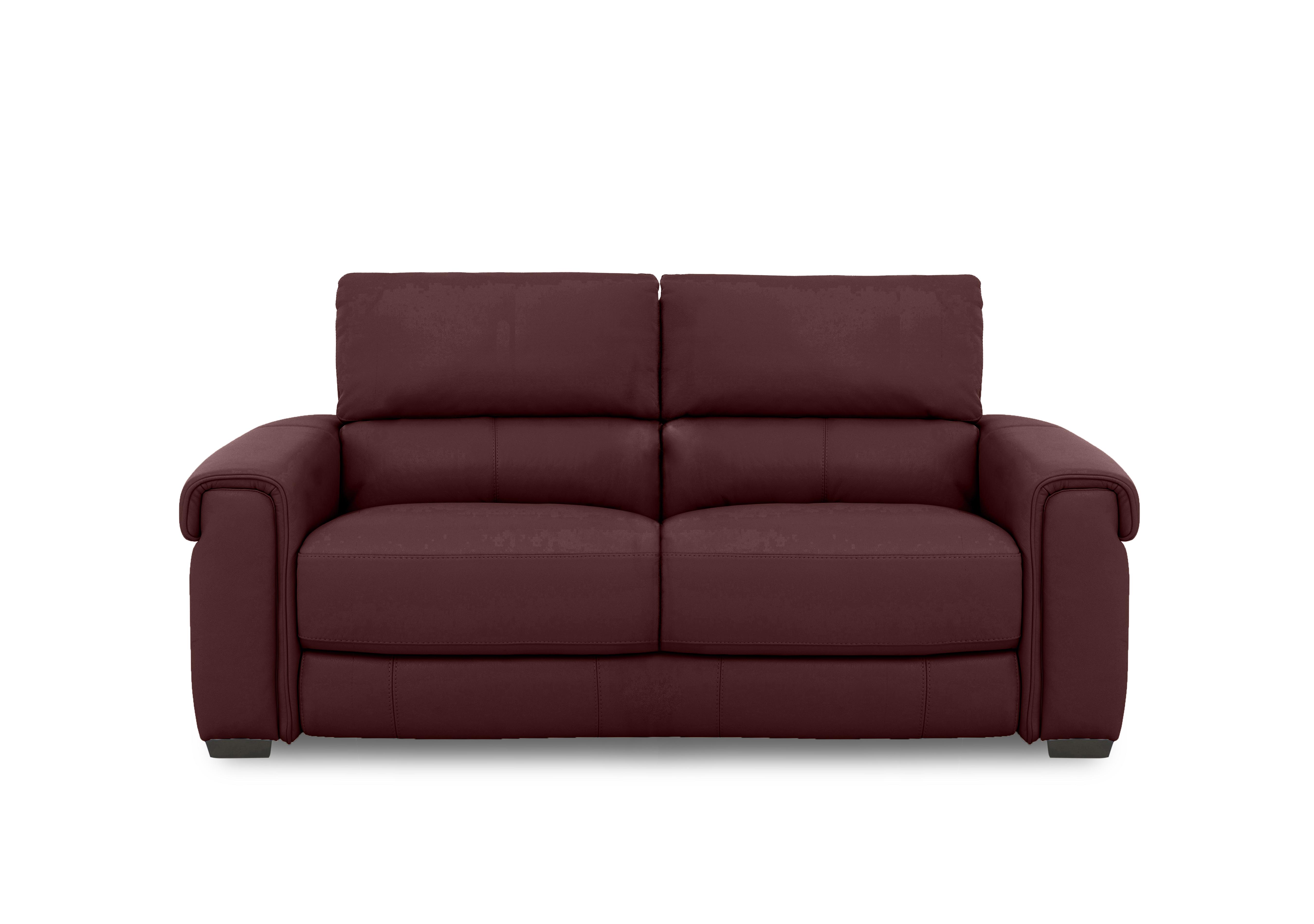 Nixon Leather 3 Seater Sofa in Bv-035c Deep Red on Furniture Village