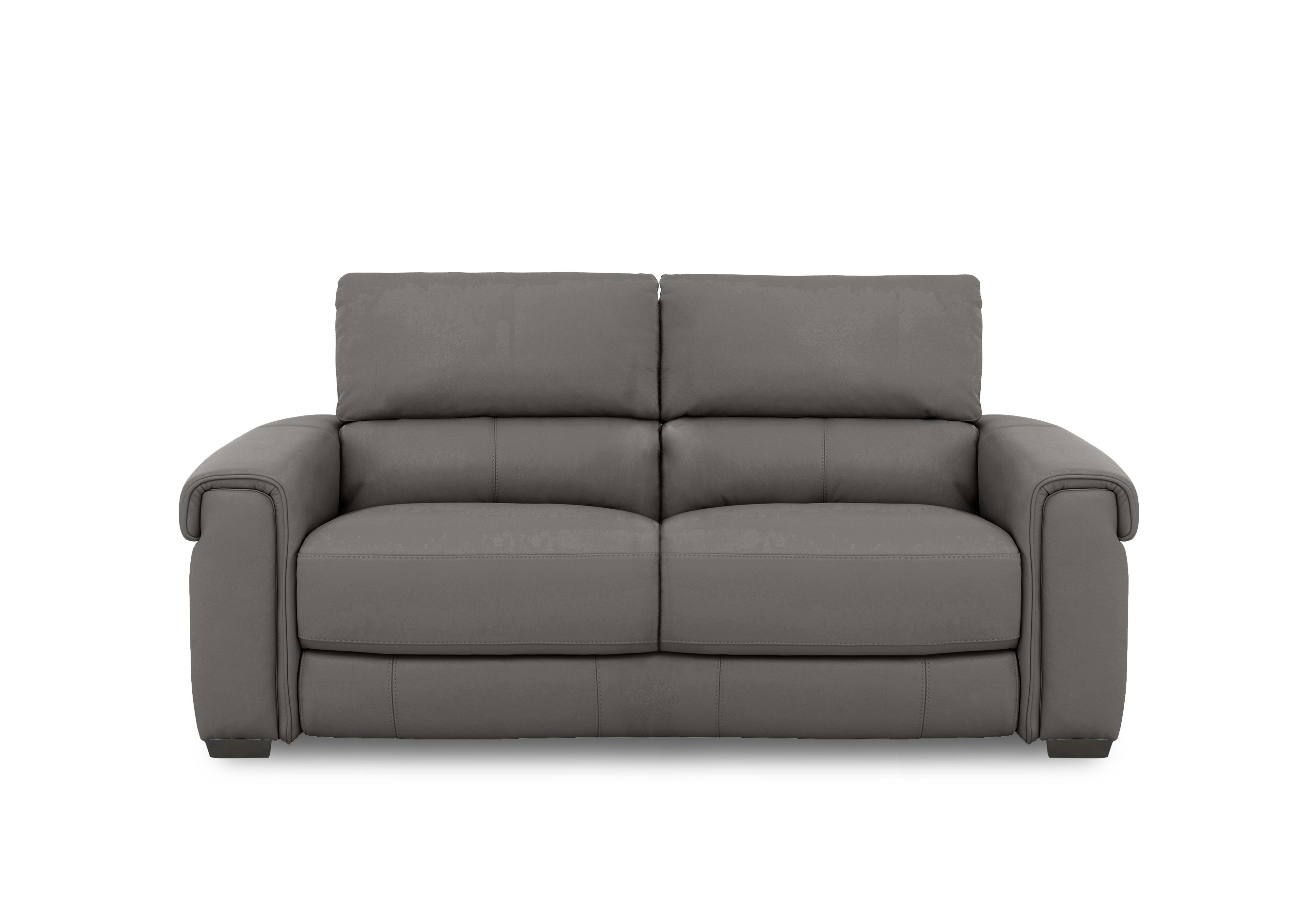 Nixon Leather 3 Seater Sofa in Bv-042e Elephant on Furniture Village