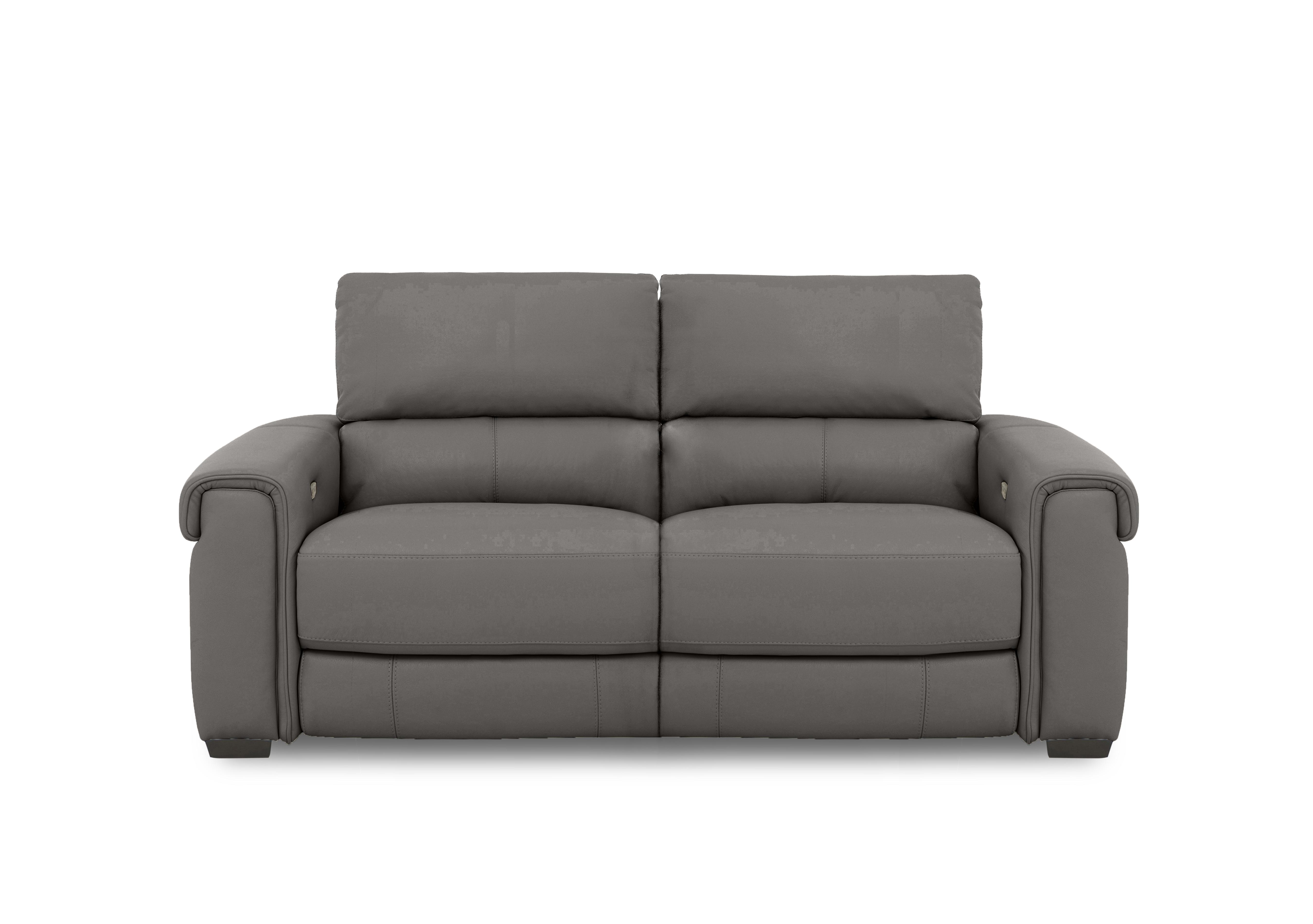 Nixon Leather 3 Seater Sofa in Bv-042e Elephant on Furniture Village