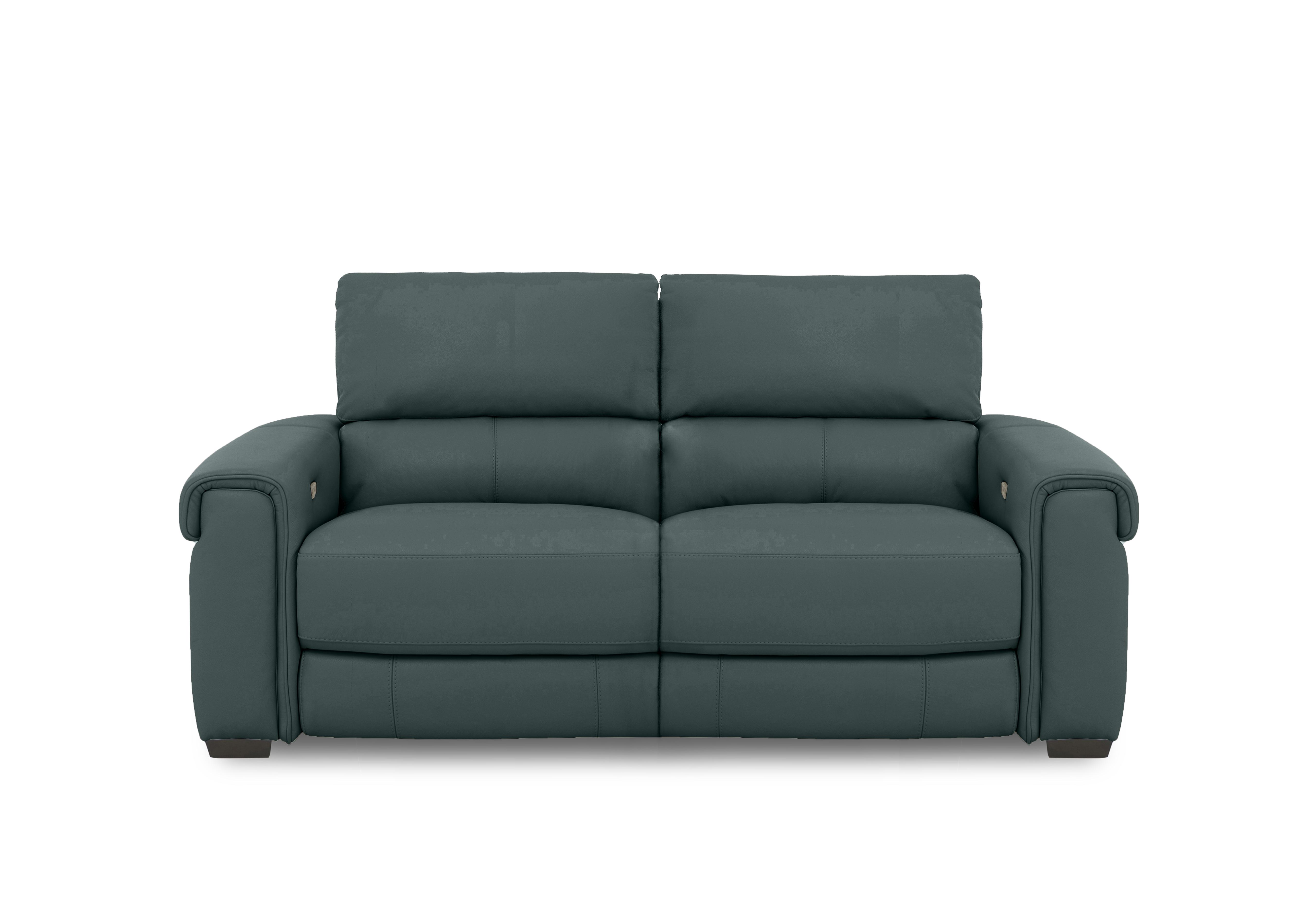 Nixon Leather 3 Seater Sofa in Bv-301e Lake Green on Furniture Village