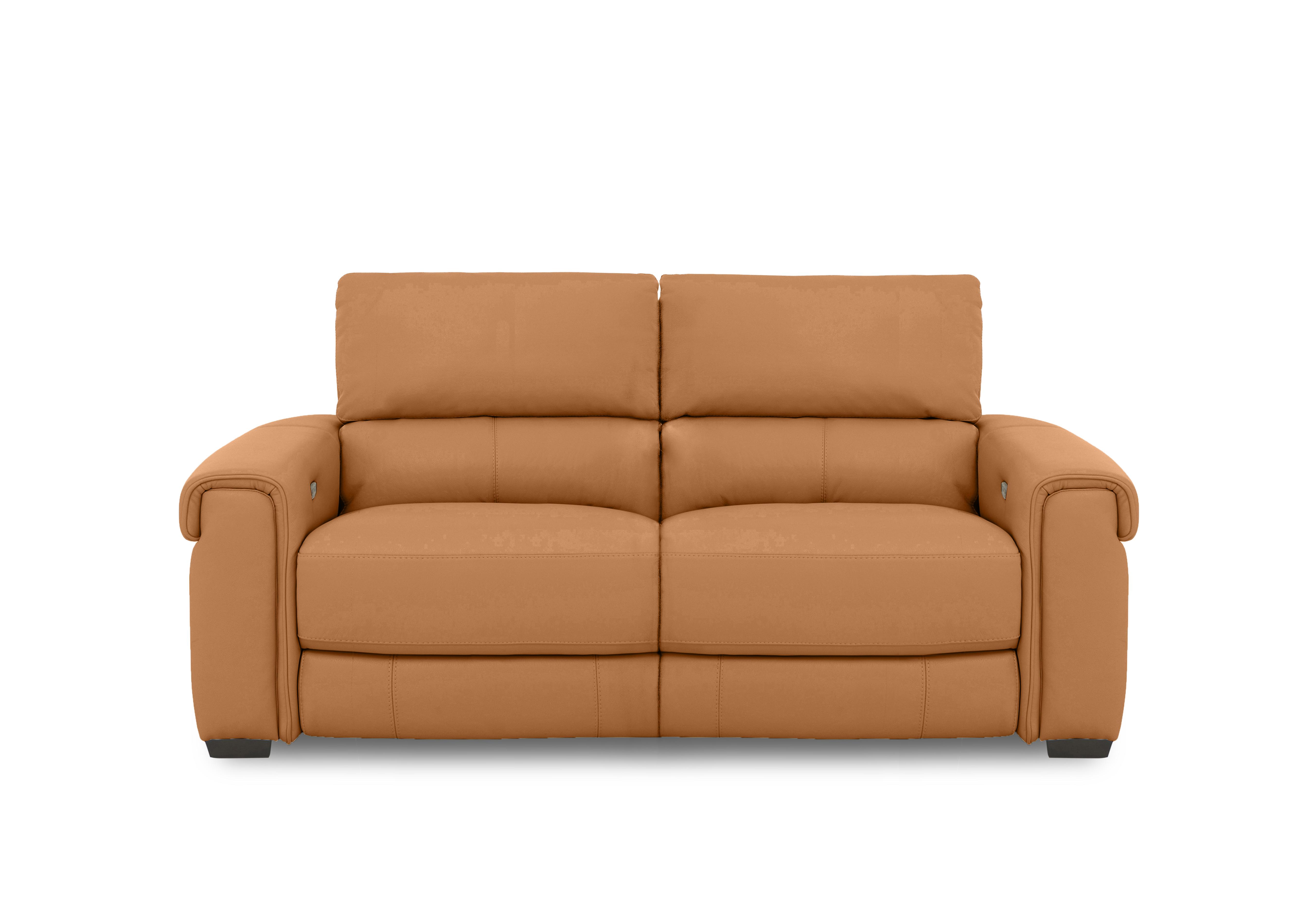 Nixon Leather 3 Seater Sofa in Bv-335e Honey Yellow on Furniture Village