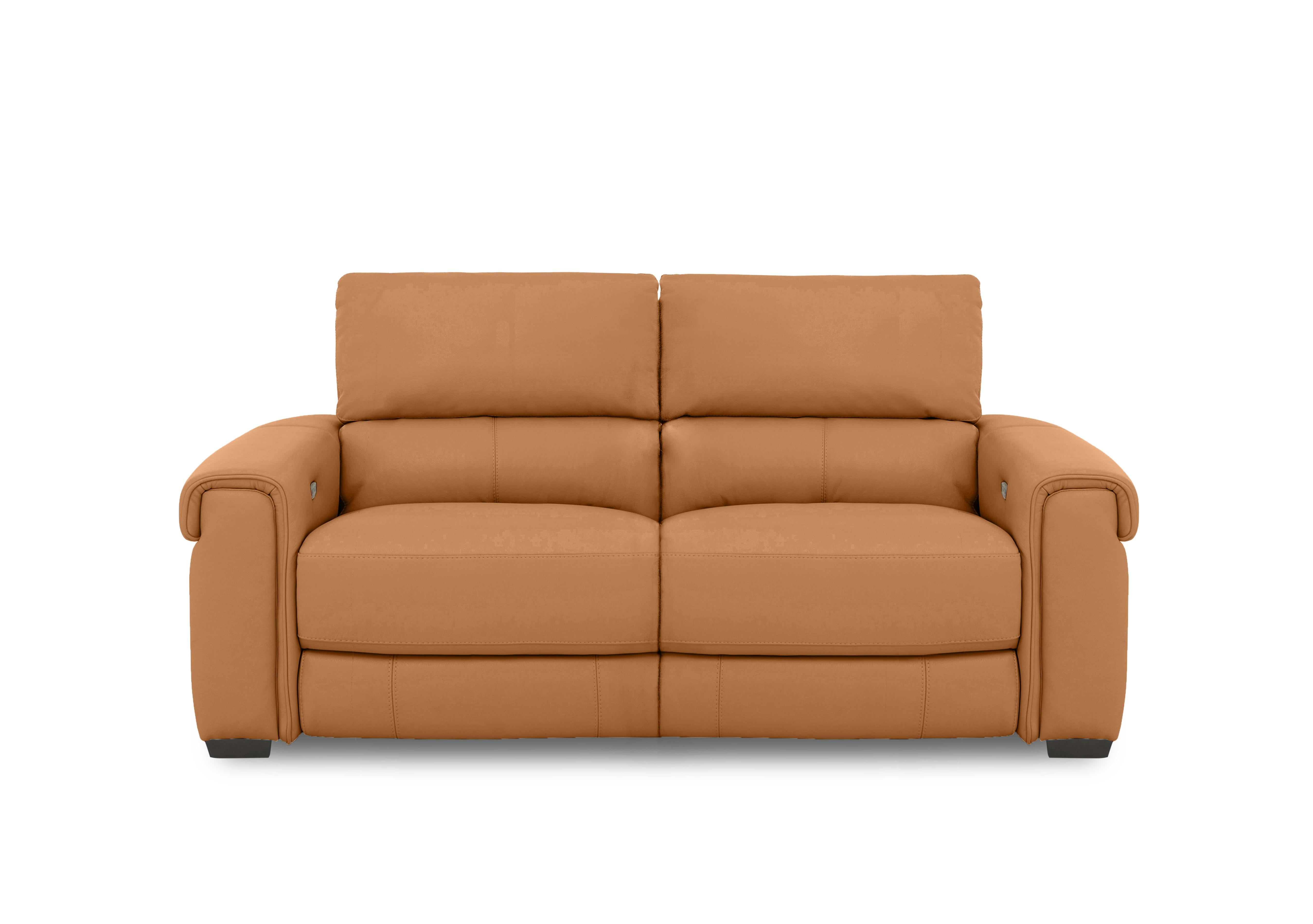 Nixon Leather 3 Seater Sofa in Bv-335e Honey Yellow on Furniture Village