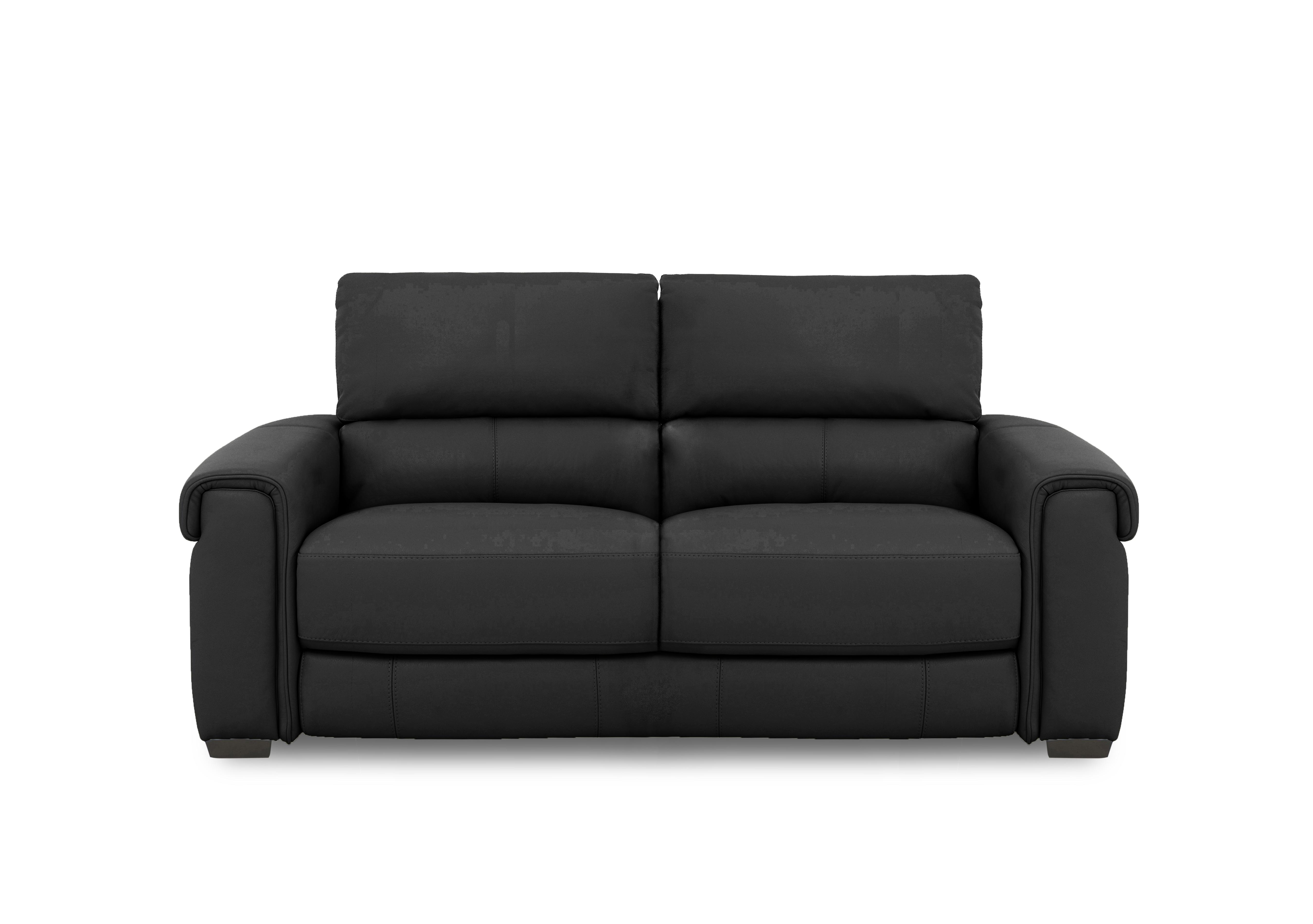 Nixon Leather 3 Seater Sofa in Bv-3500 Classic Black on Furniture Village