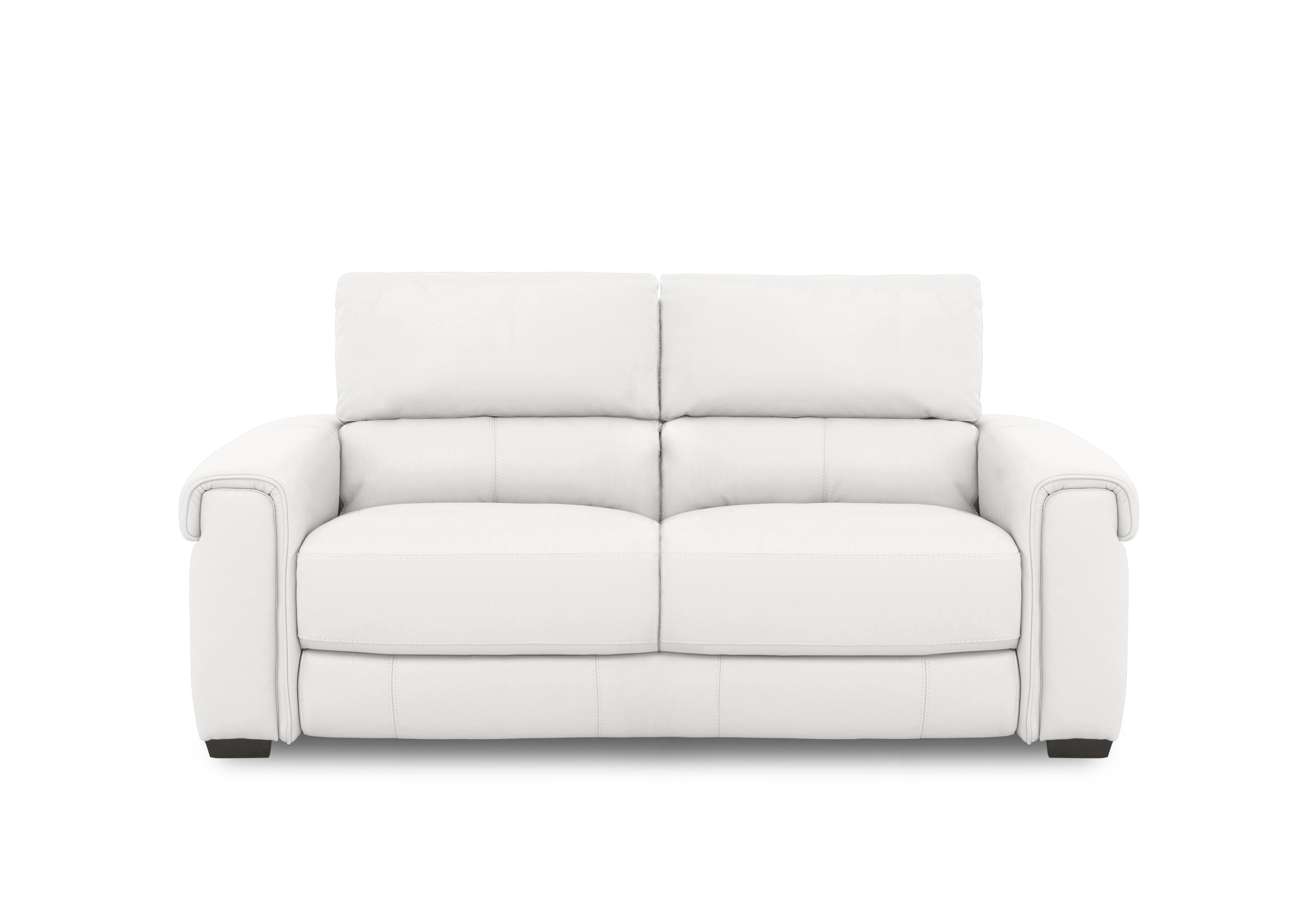 Nixon Leather 3 Seater Sofa in Bv-744d Star White on Furniture Village