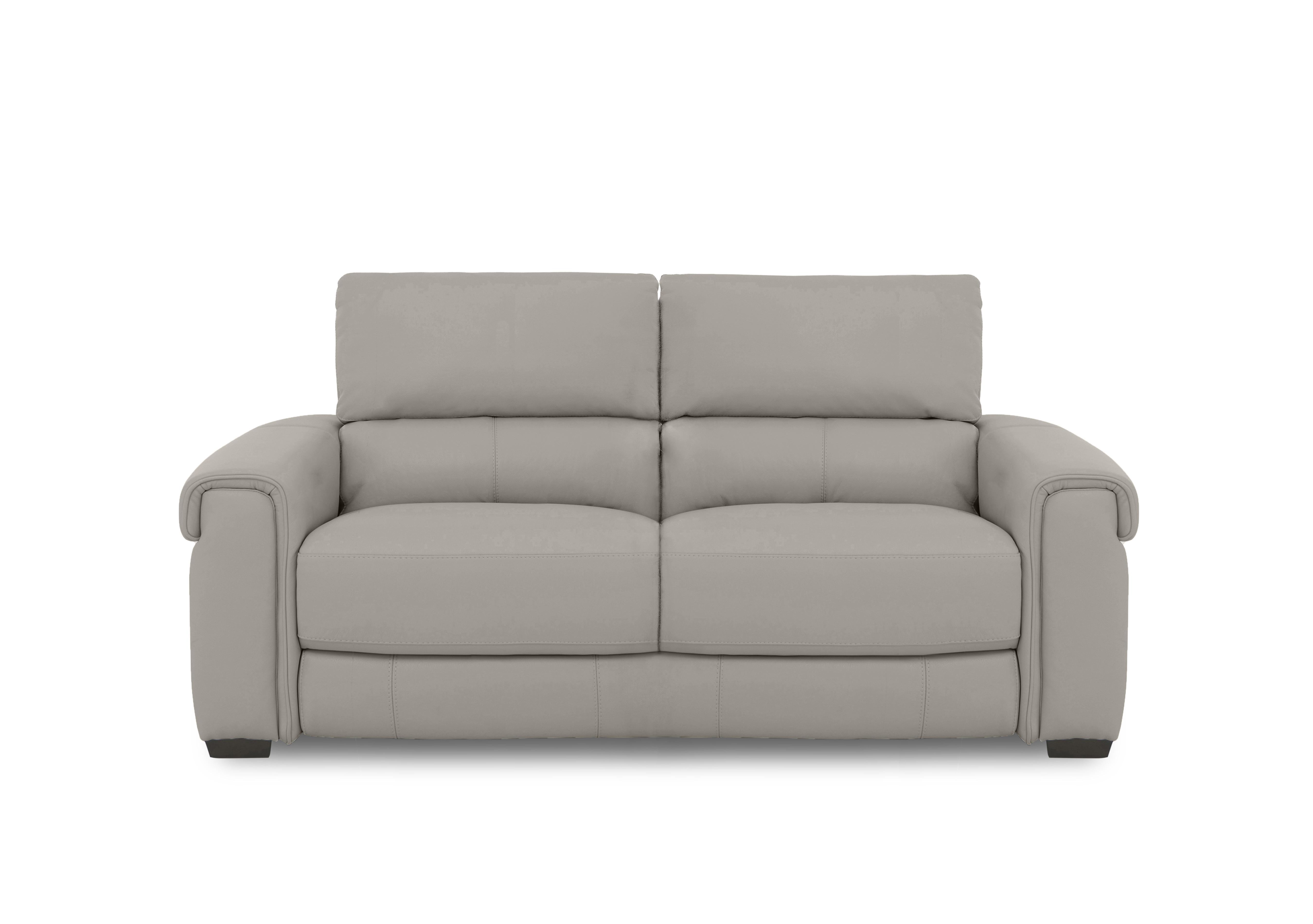 Nixon Leather 3 Seater Sofa in Bv-946b Silver Grey on Furniture Village
