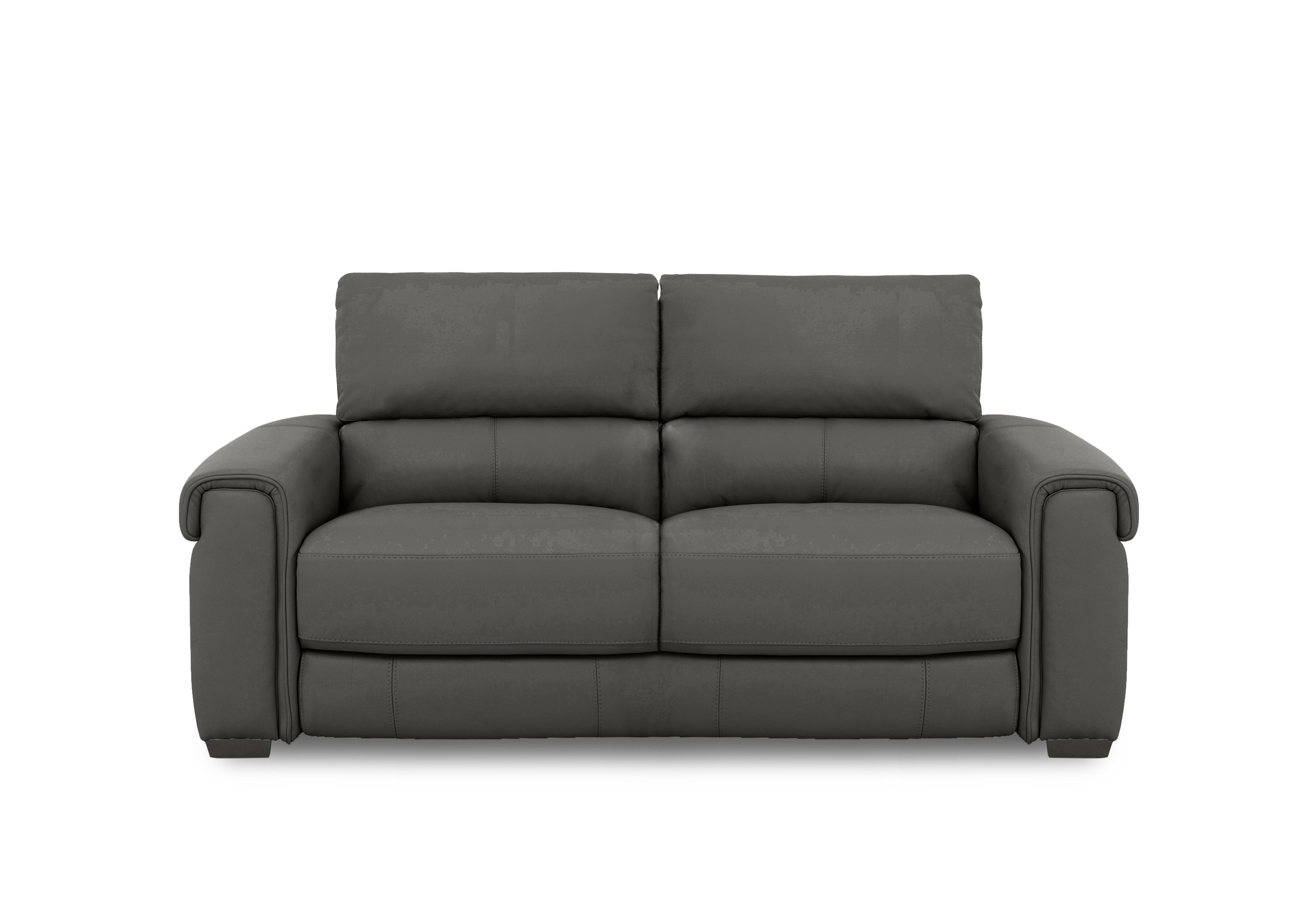 Nixon Leather 3 Seater Sofa in Nc-088e Charcoal Grey on Furniture Village
