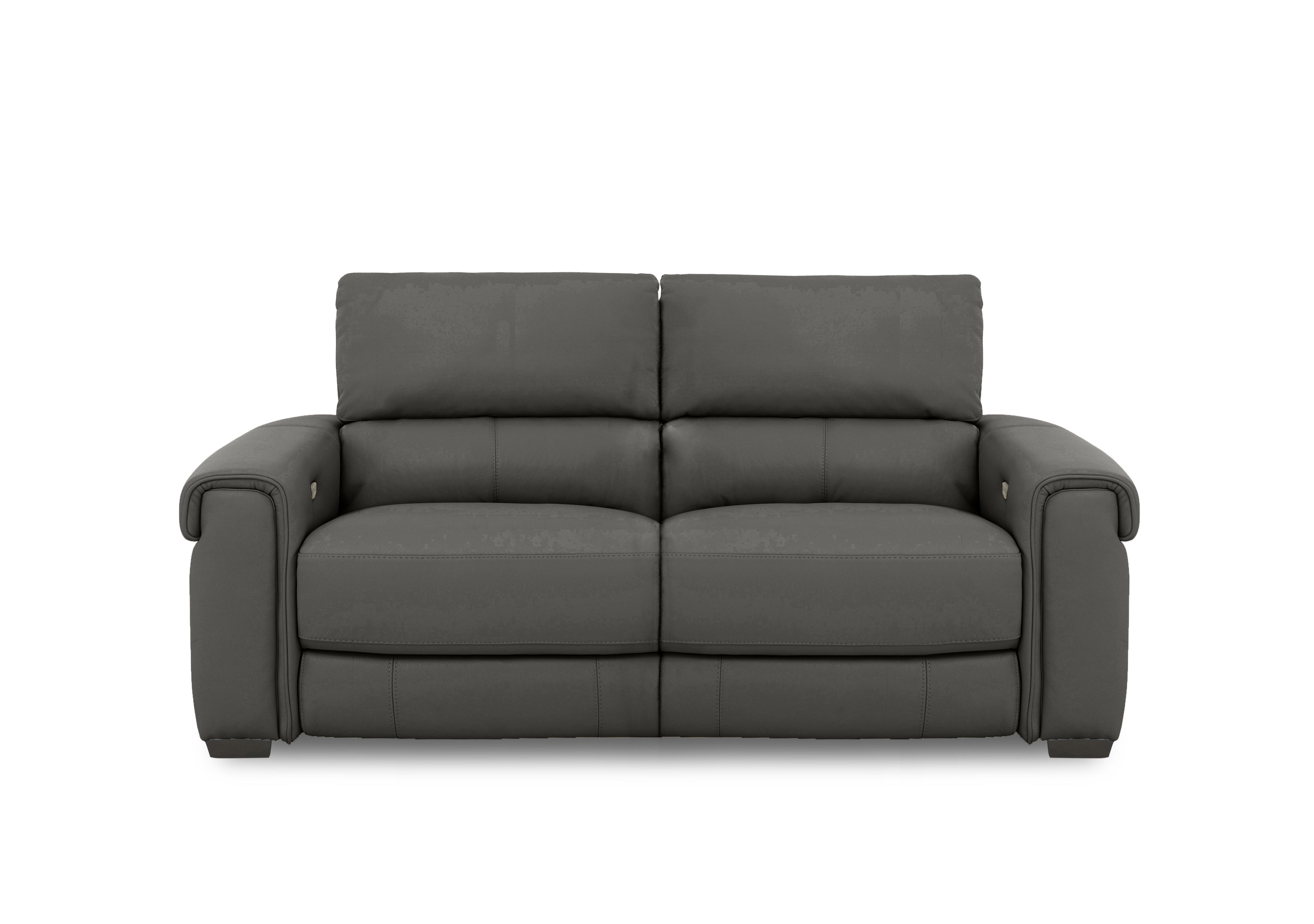 Nixon Leather 3 Seater Sofa in Nc-088e Charcoal Grey on Furniture Village