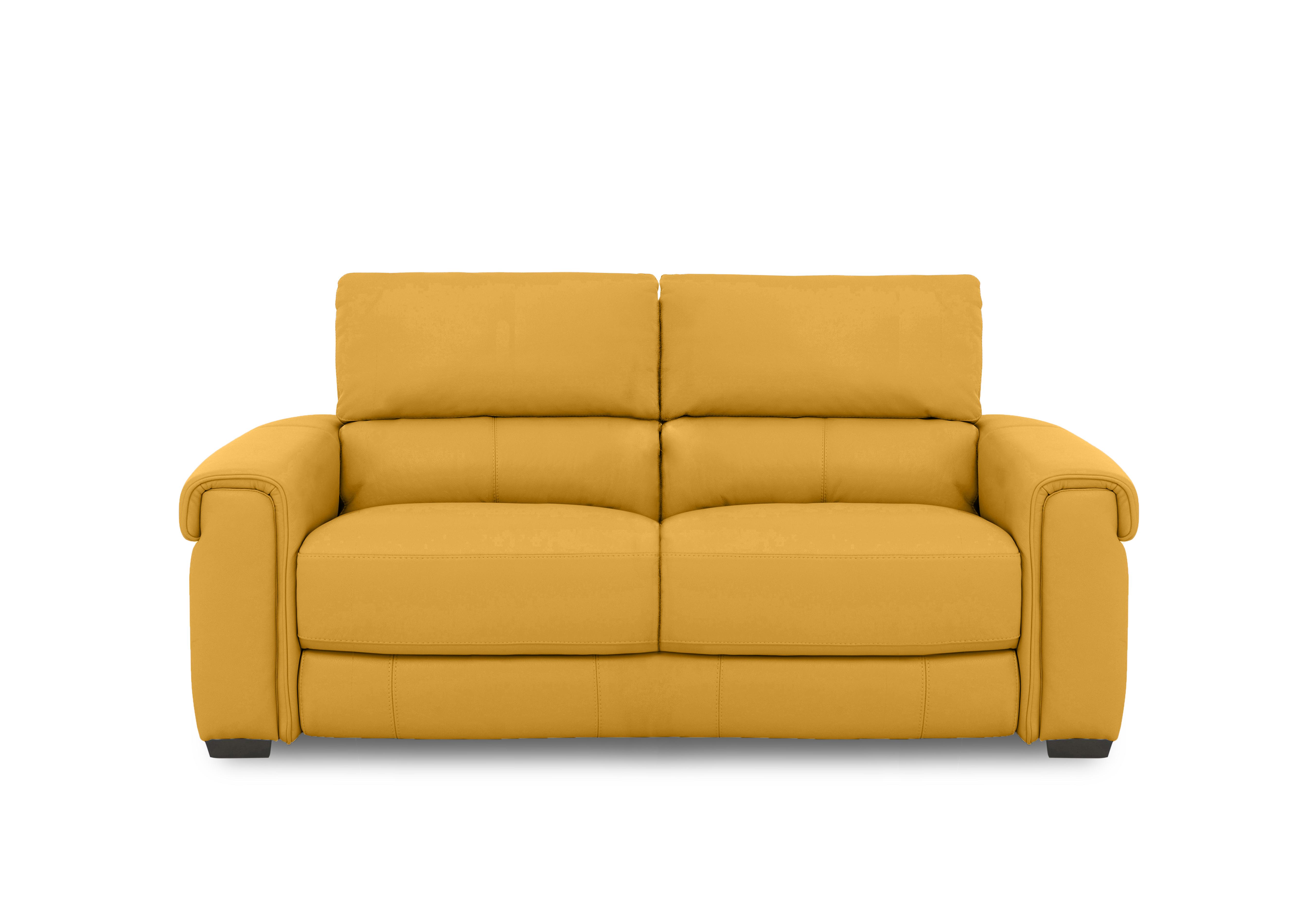 Nixon Leather 3 Seater Sofa in Nc-303e Sunflower on Furniture Village