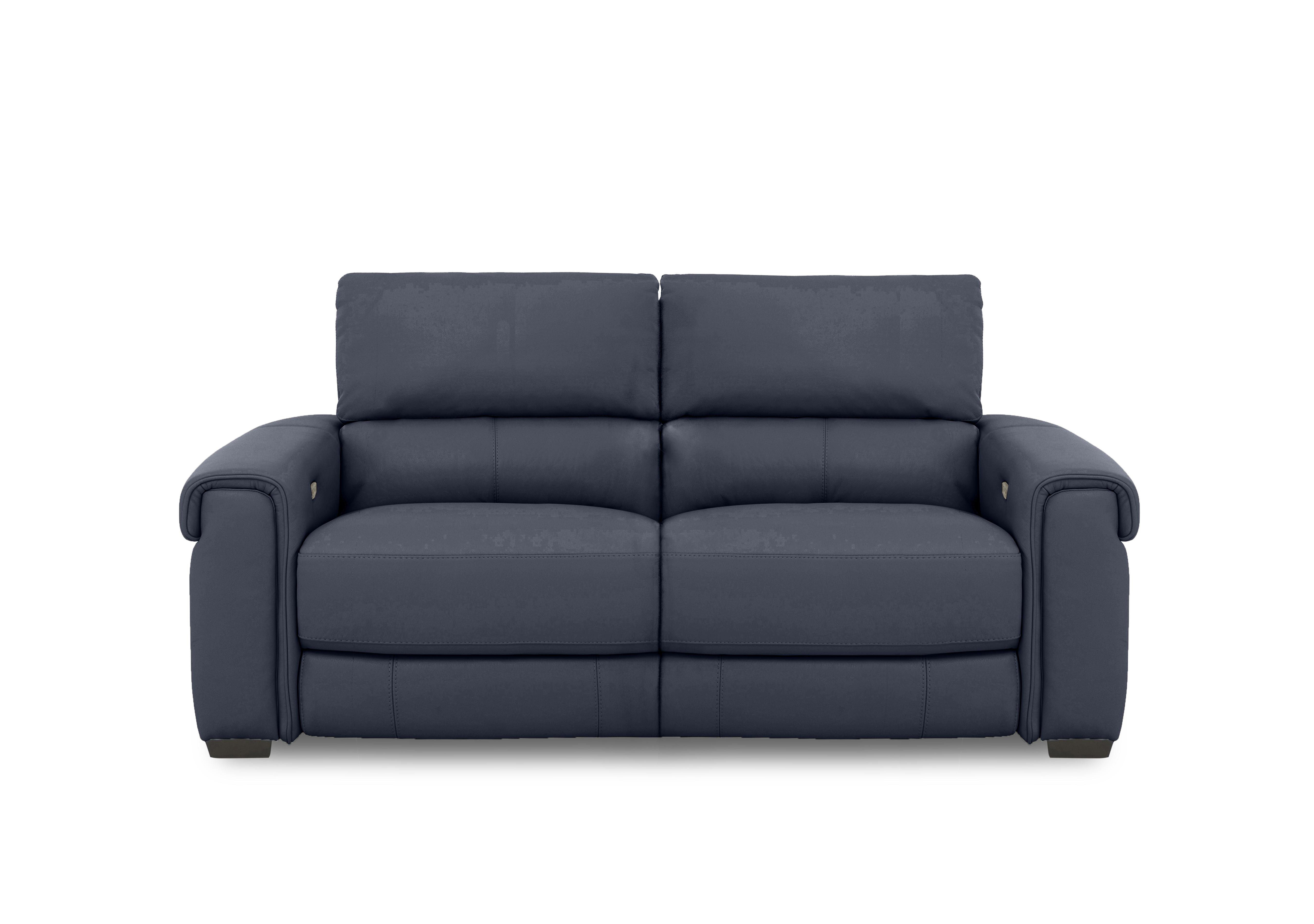 Nixon Leather 3 Seater Sofa in Nc-313e Ocean Blue on Furniture Village