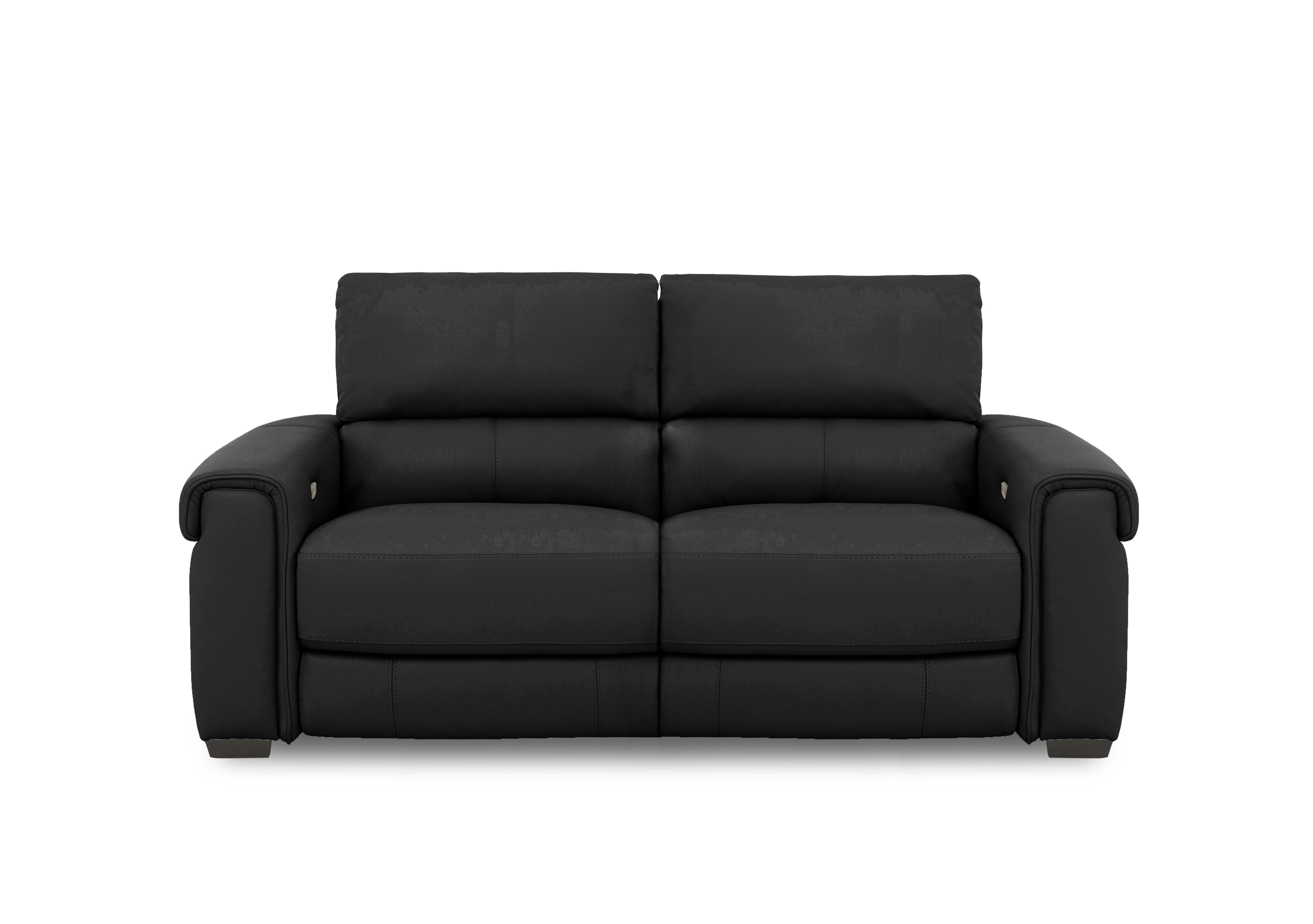 Nixon Leather 3 Seater Sofa in Nw-520e Black on Furniture Village