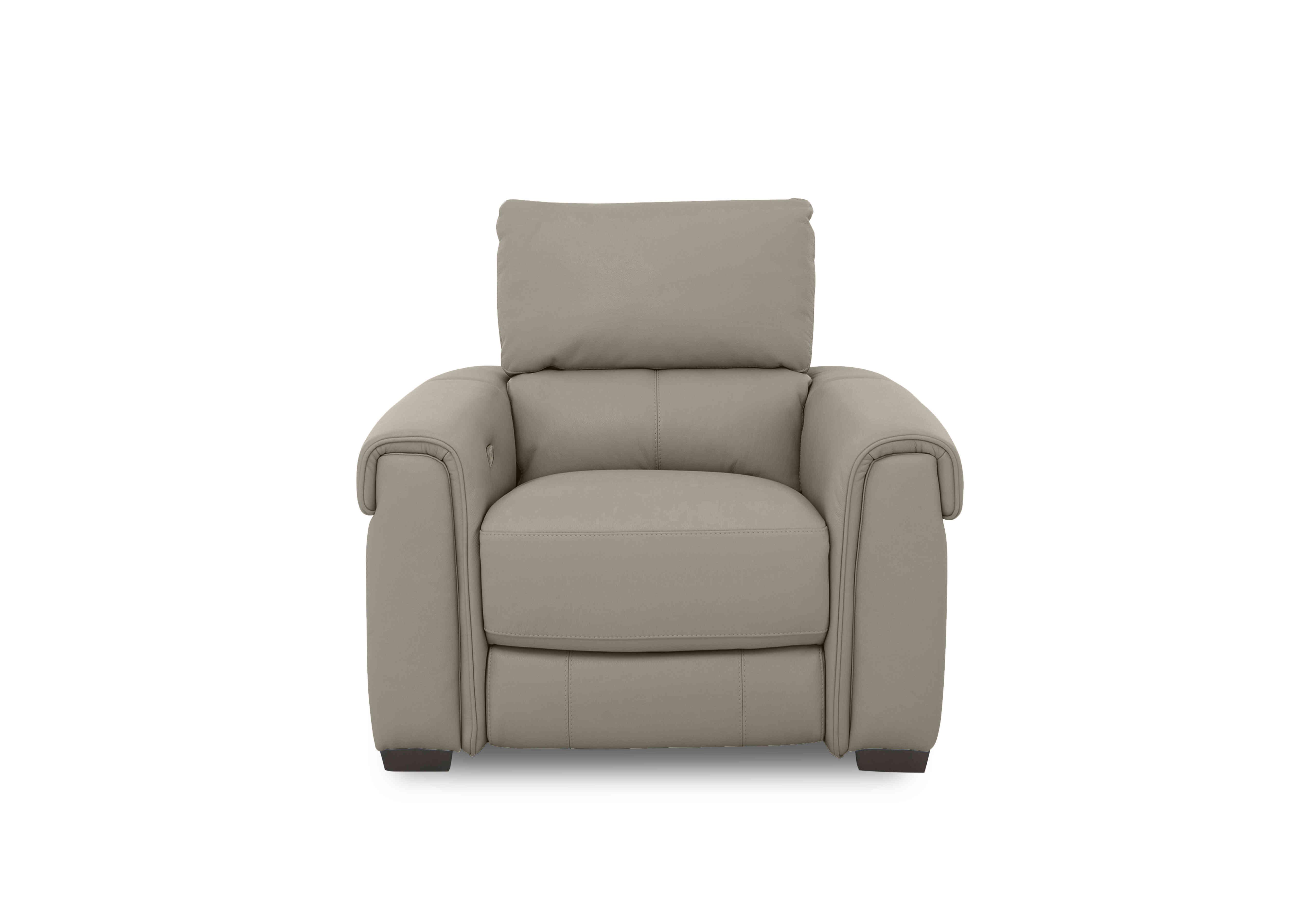 Nixon Leather Chair in An-946b Silver Grey on Furniture Village