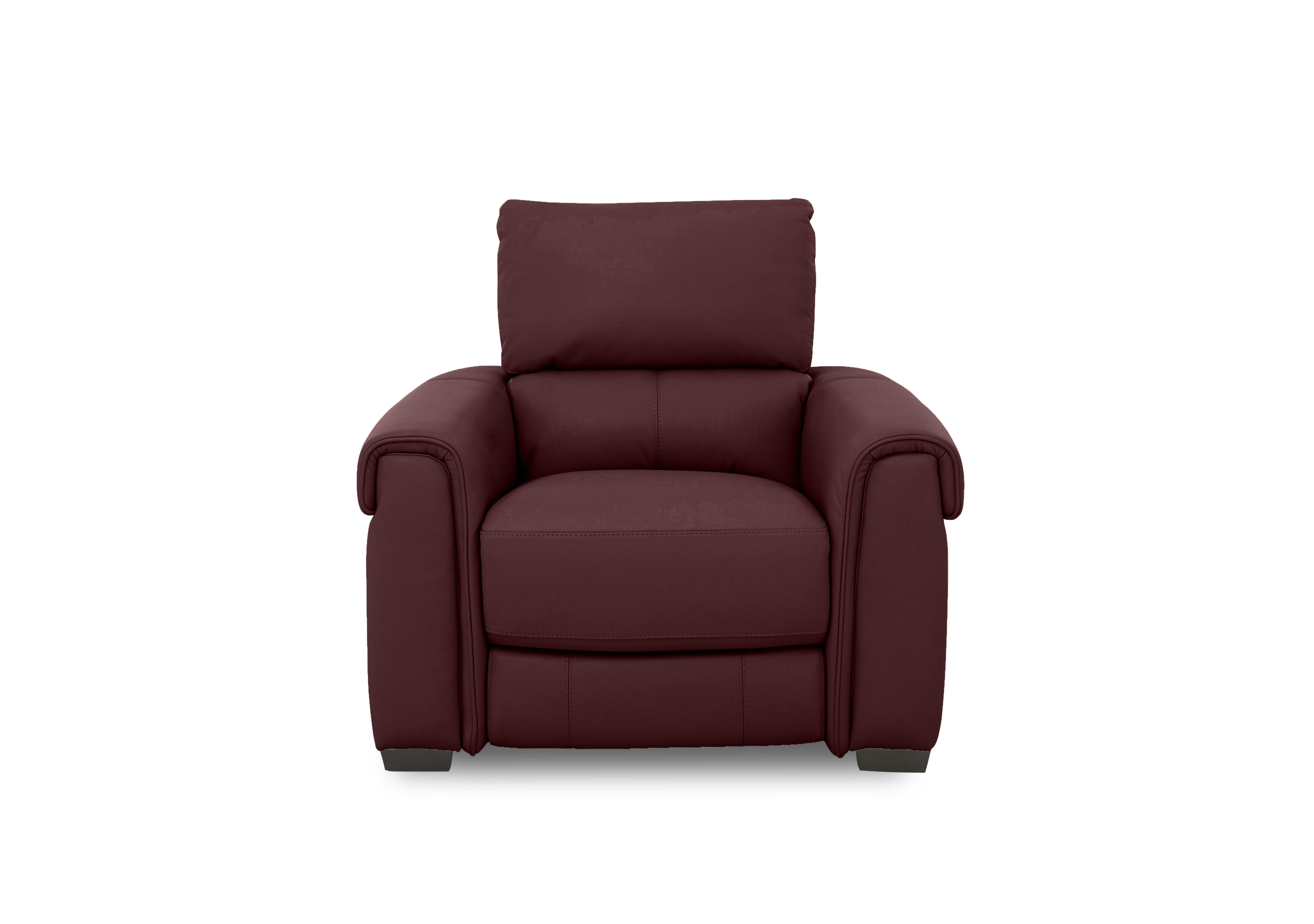 Nixon Leather Chair in Bv-035c Deep Red on Furniture Village