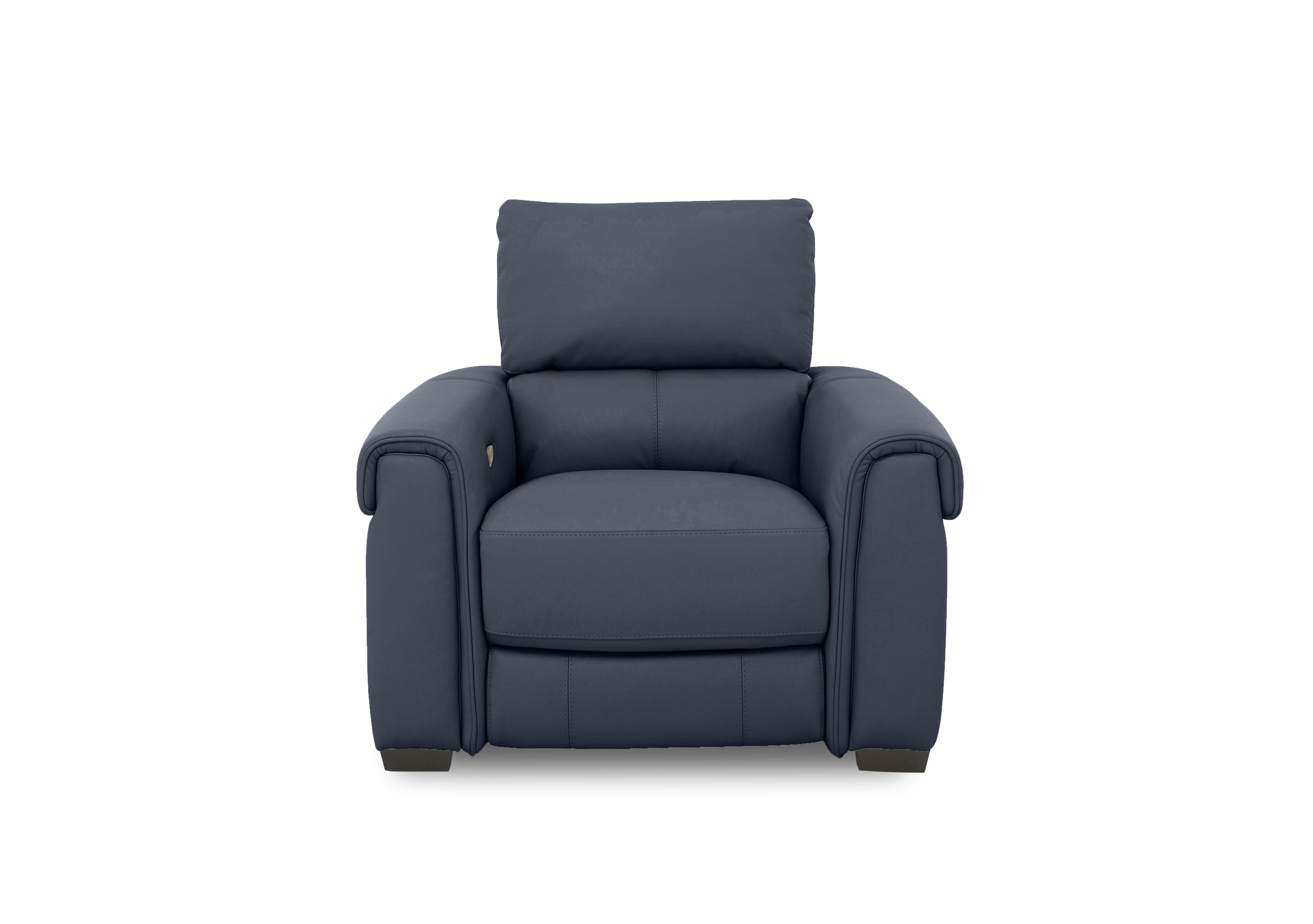 Nixon Leather Chair in Bv-313e Ocean Blue on Furniture Village