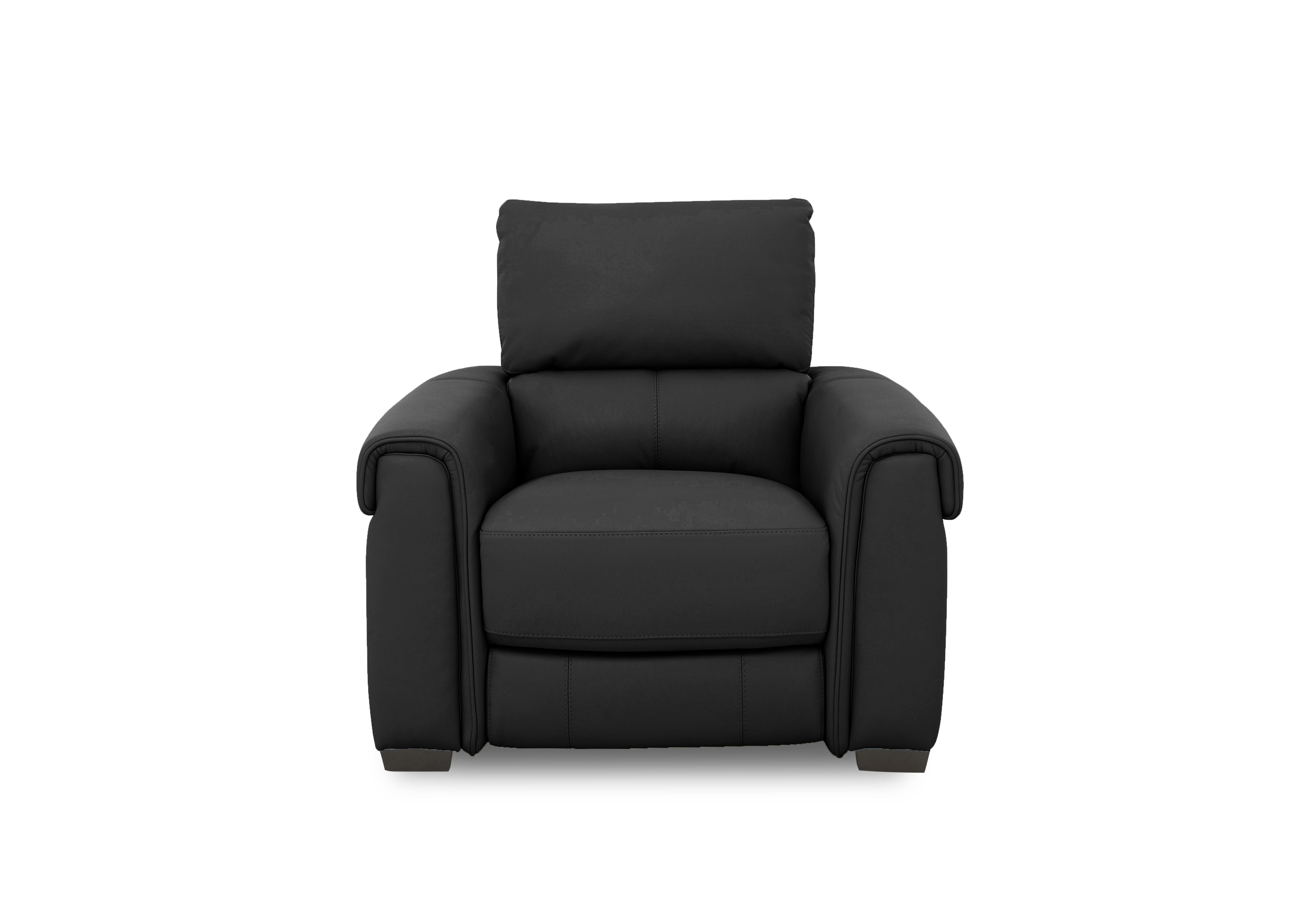 Nixon Leather Chair in Bv-3500 Classic Black on Furniture Village