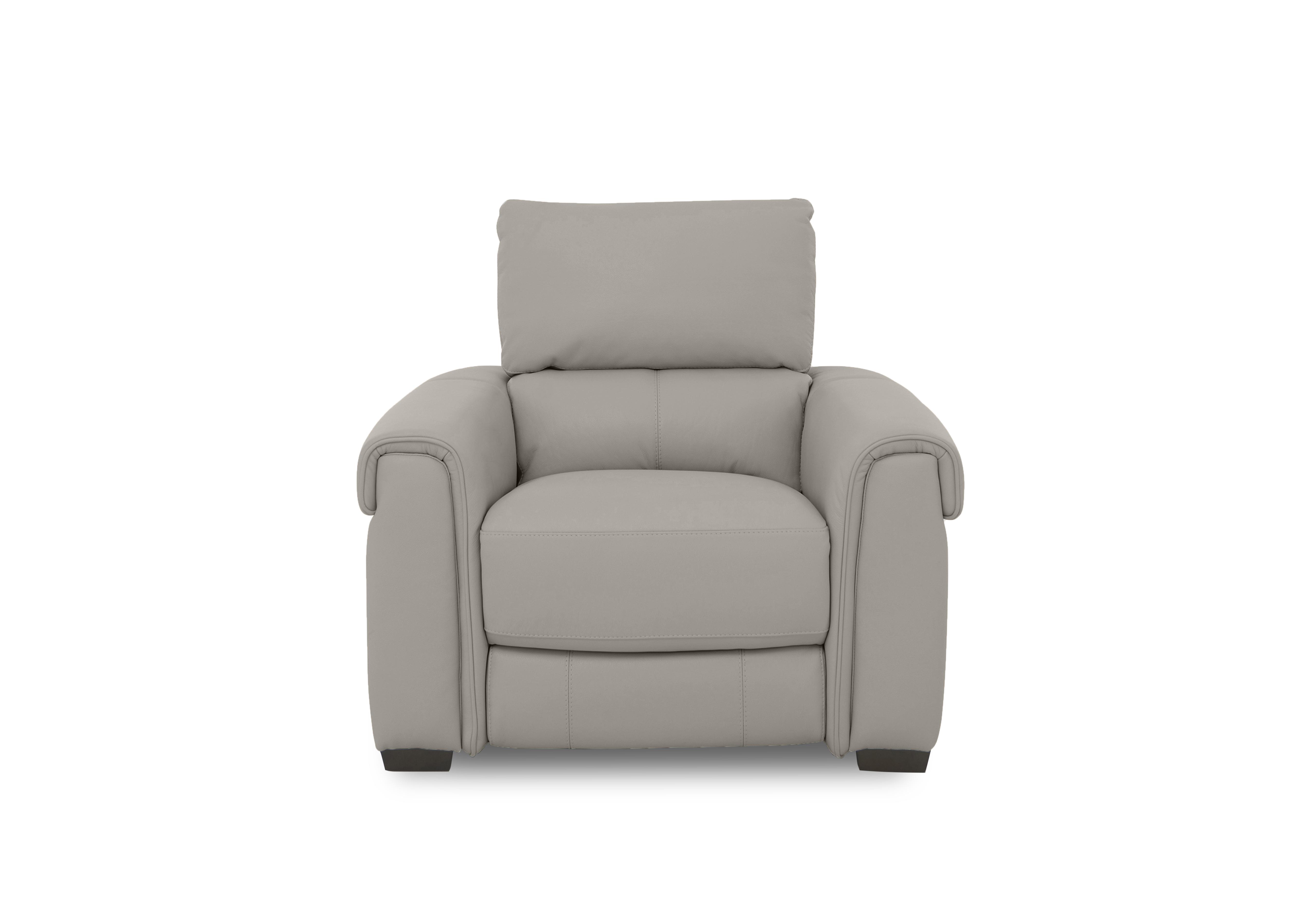 Nixon Leather Chair in Bv-946b Silver Grey on Furniture Village