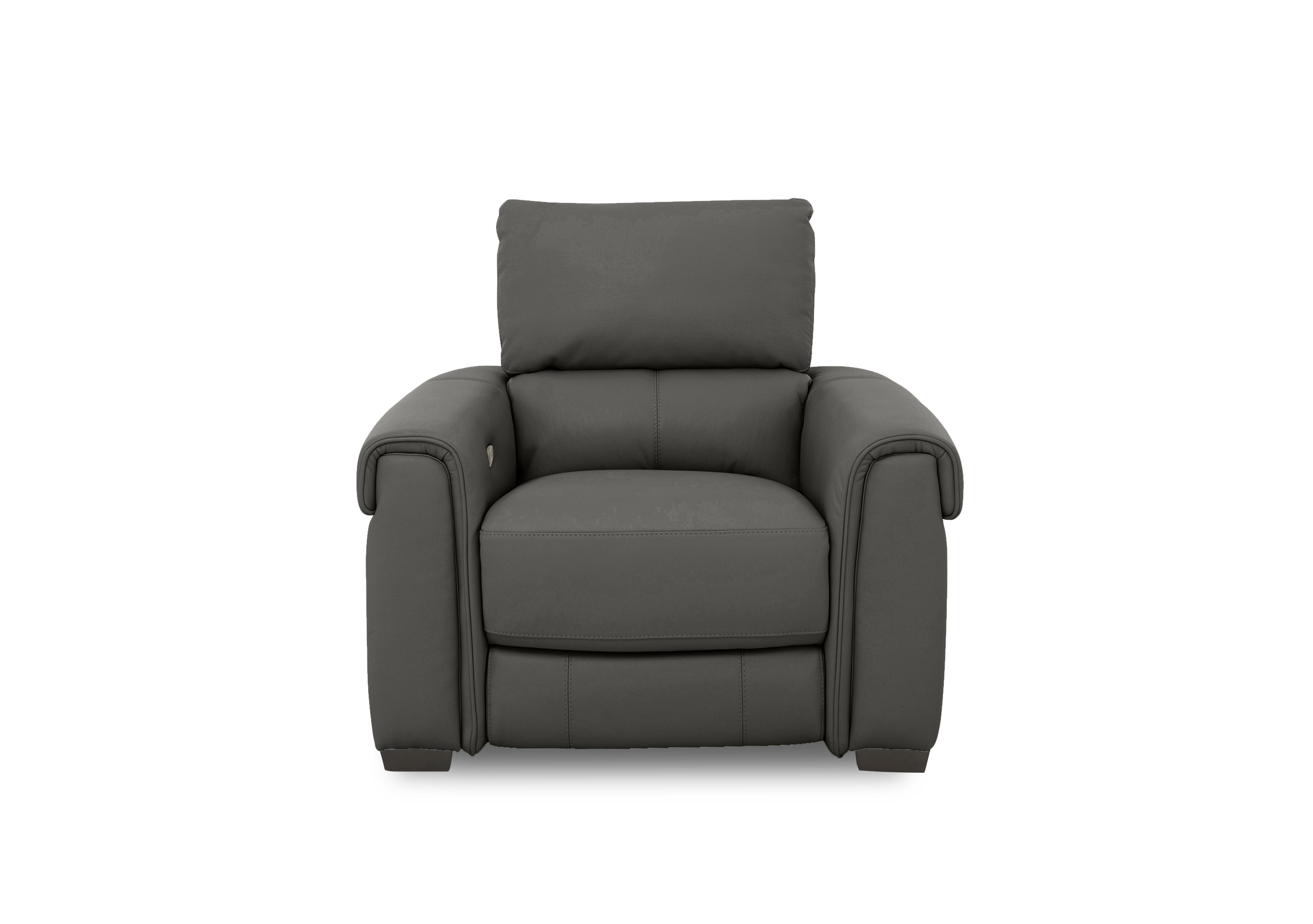 Nixon Leather Chair in Nc-088e Charcoal Grey on Furniture Village