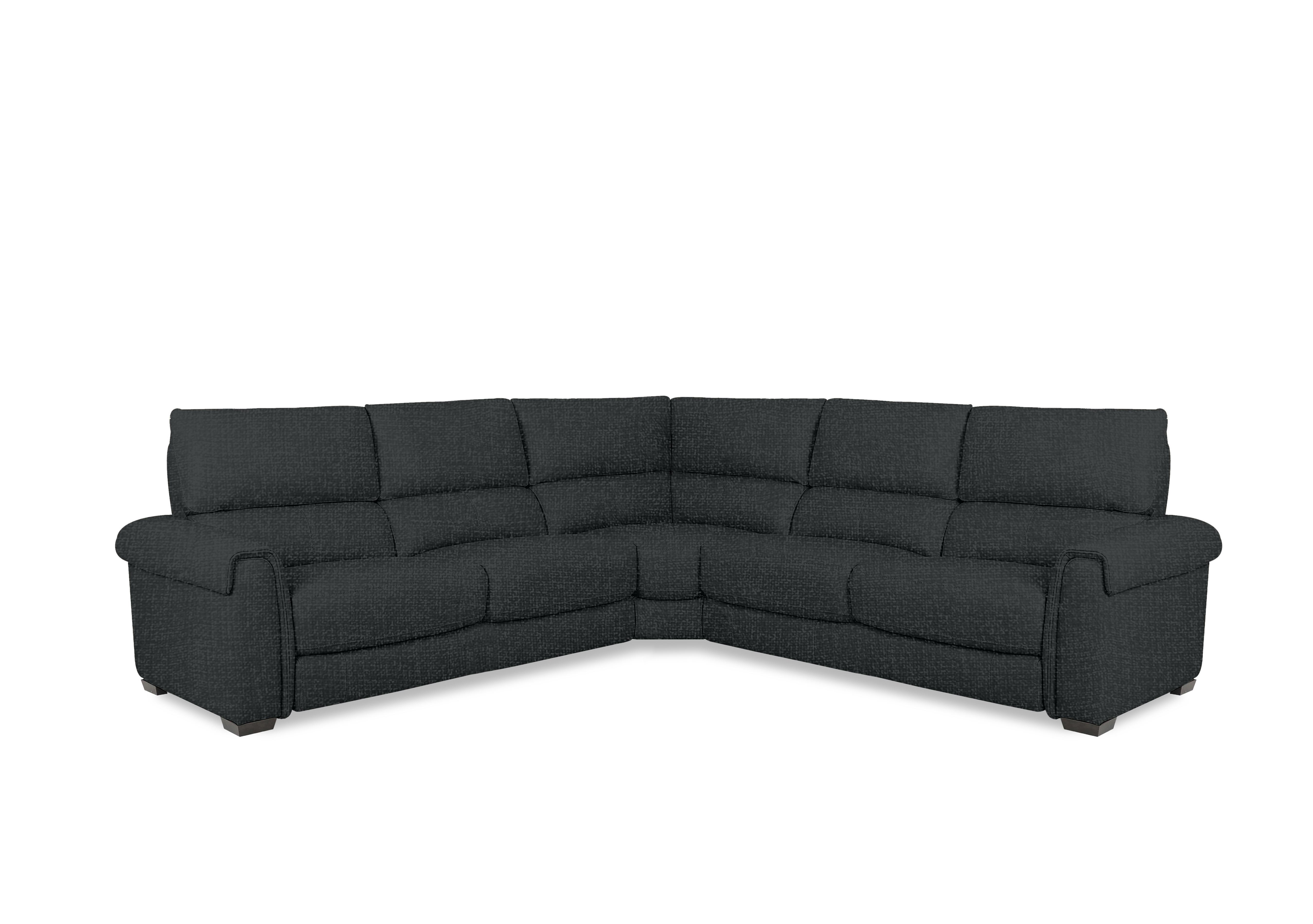 Nixon Fabric Large Corner Sofa in Fab-Cac-R463 Black Mica on Furniture Village