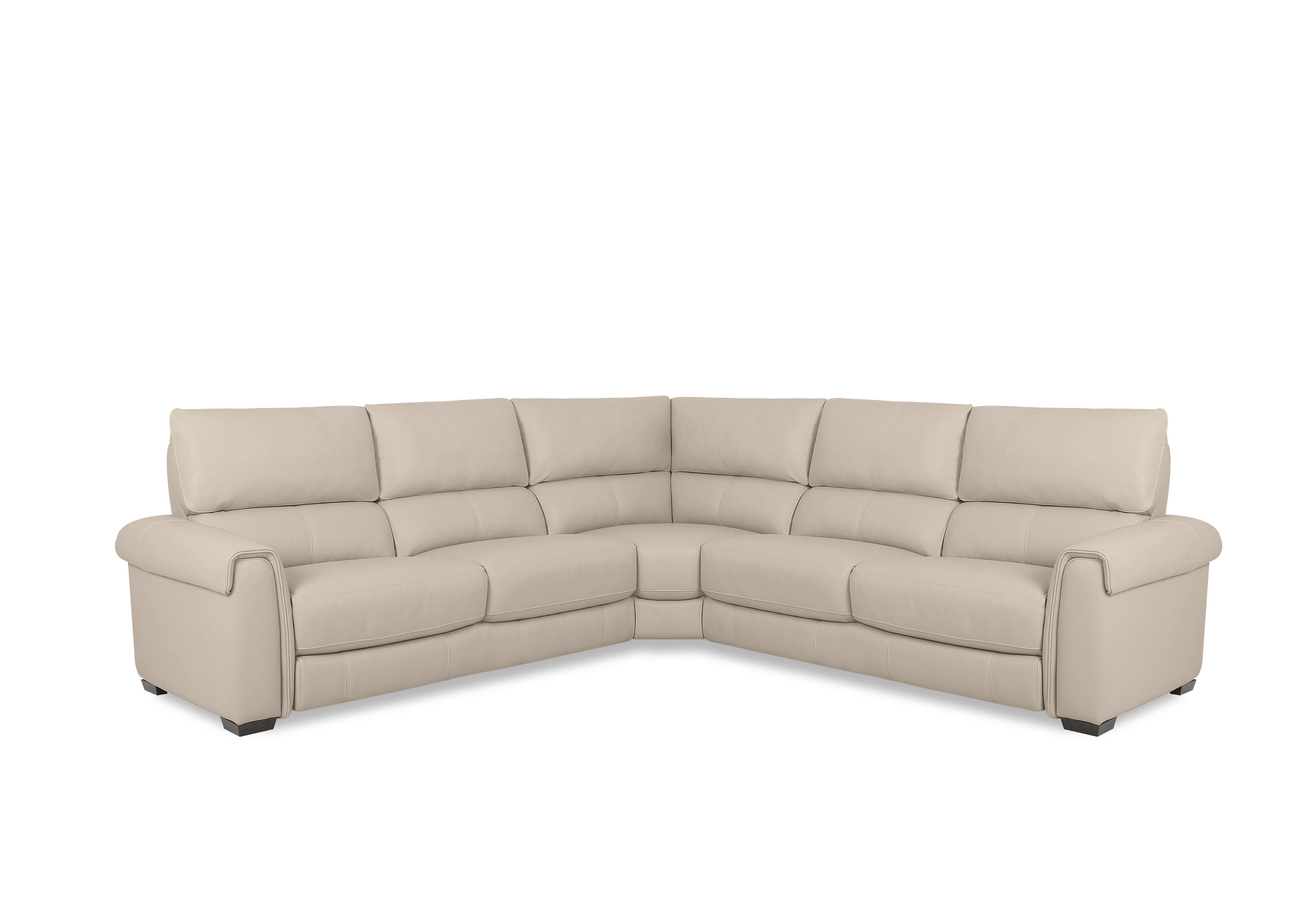 Nixon Leather Large Corner Sofa in Bv-041e Dapple Grey on Furniture Village