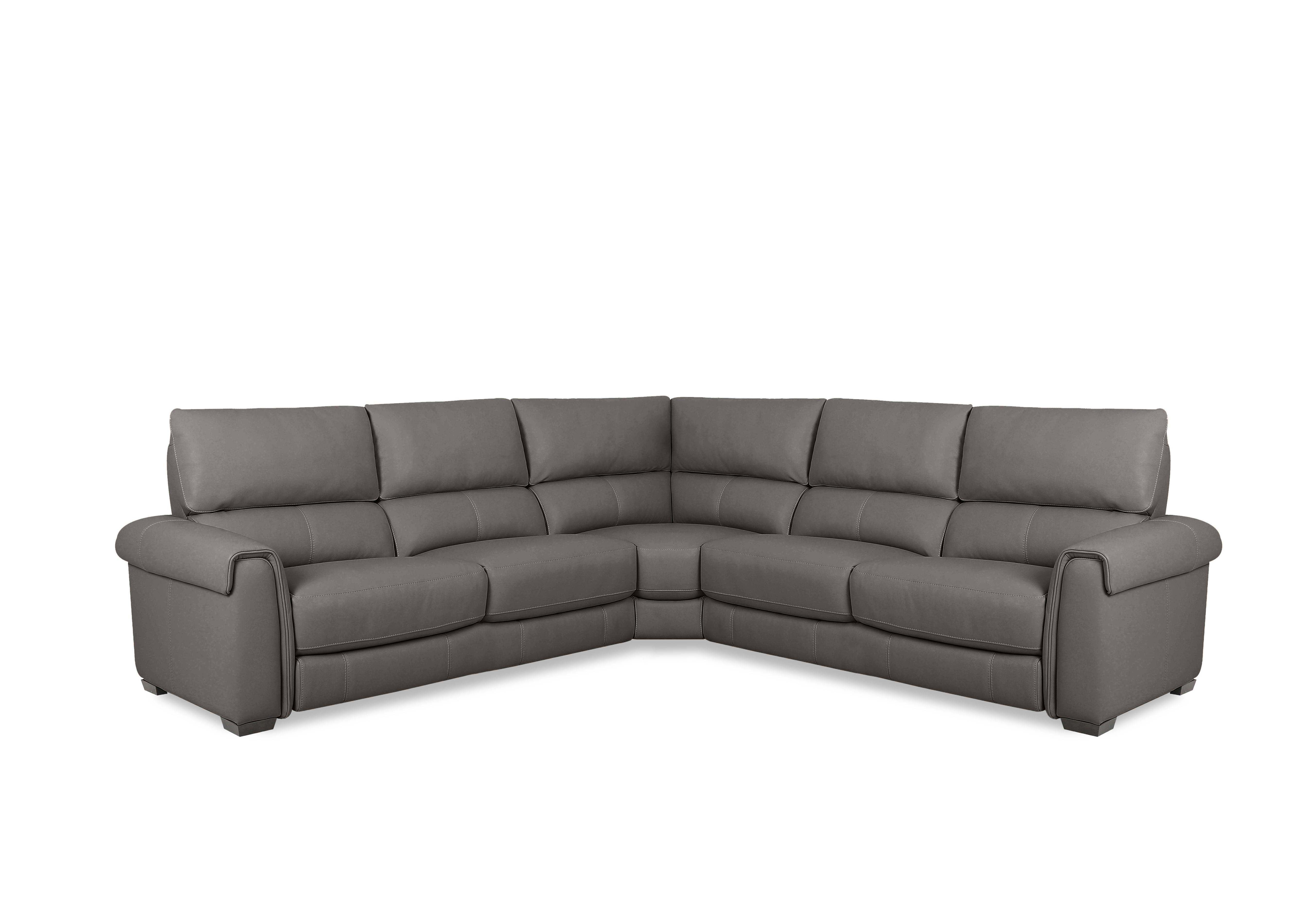 Nixon Leather Large Corner Sofa in Bv-042e Elephant on Furniture Village