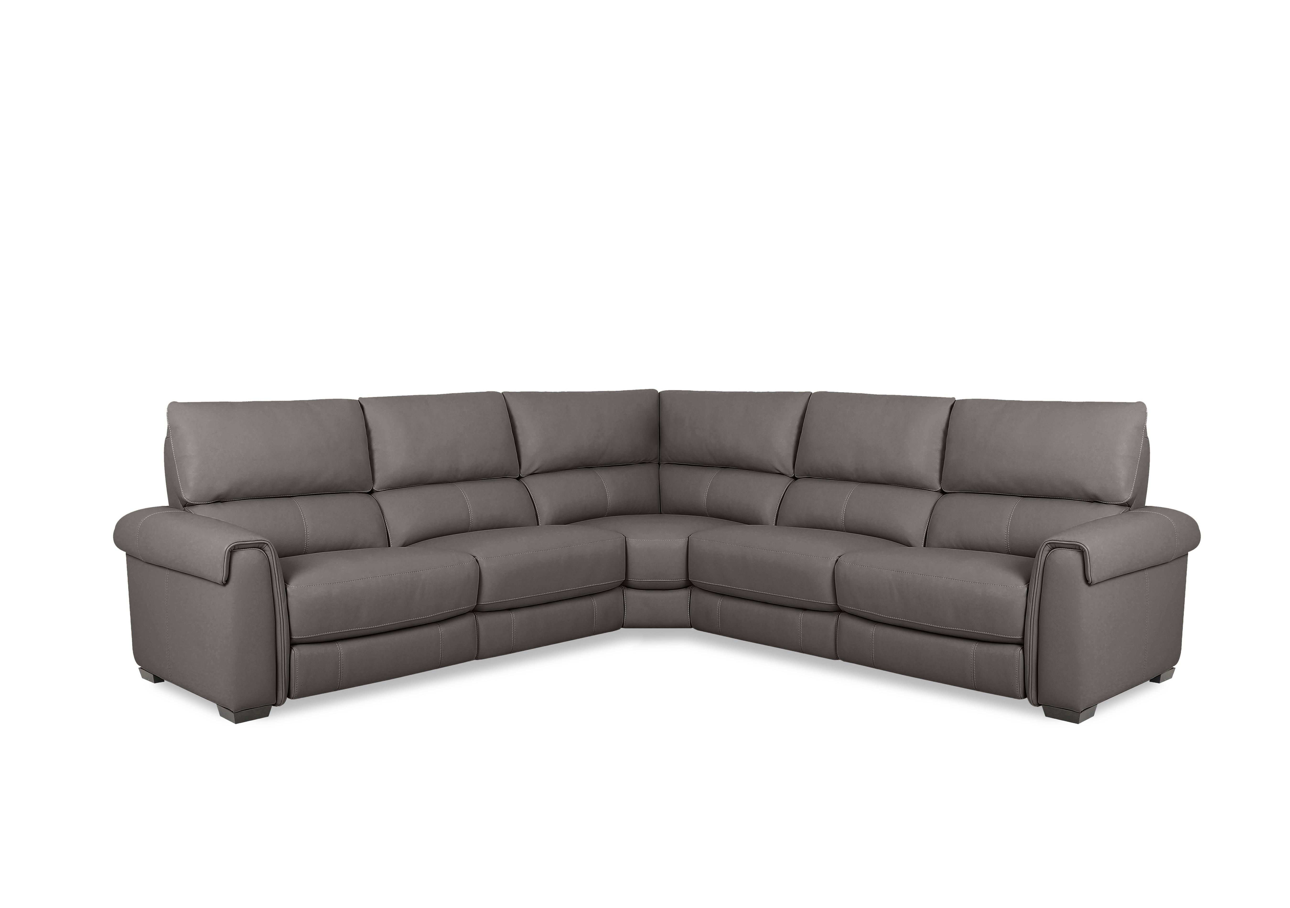 Nixon Leather Large Corner Sofa in Bv-042e Elephant on Furniture Village