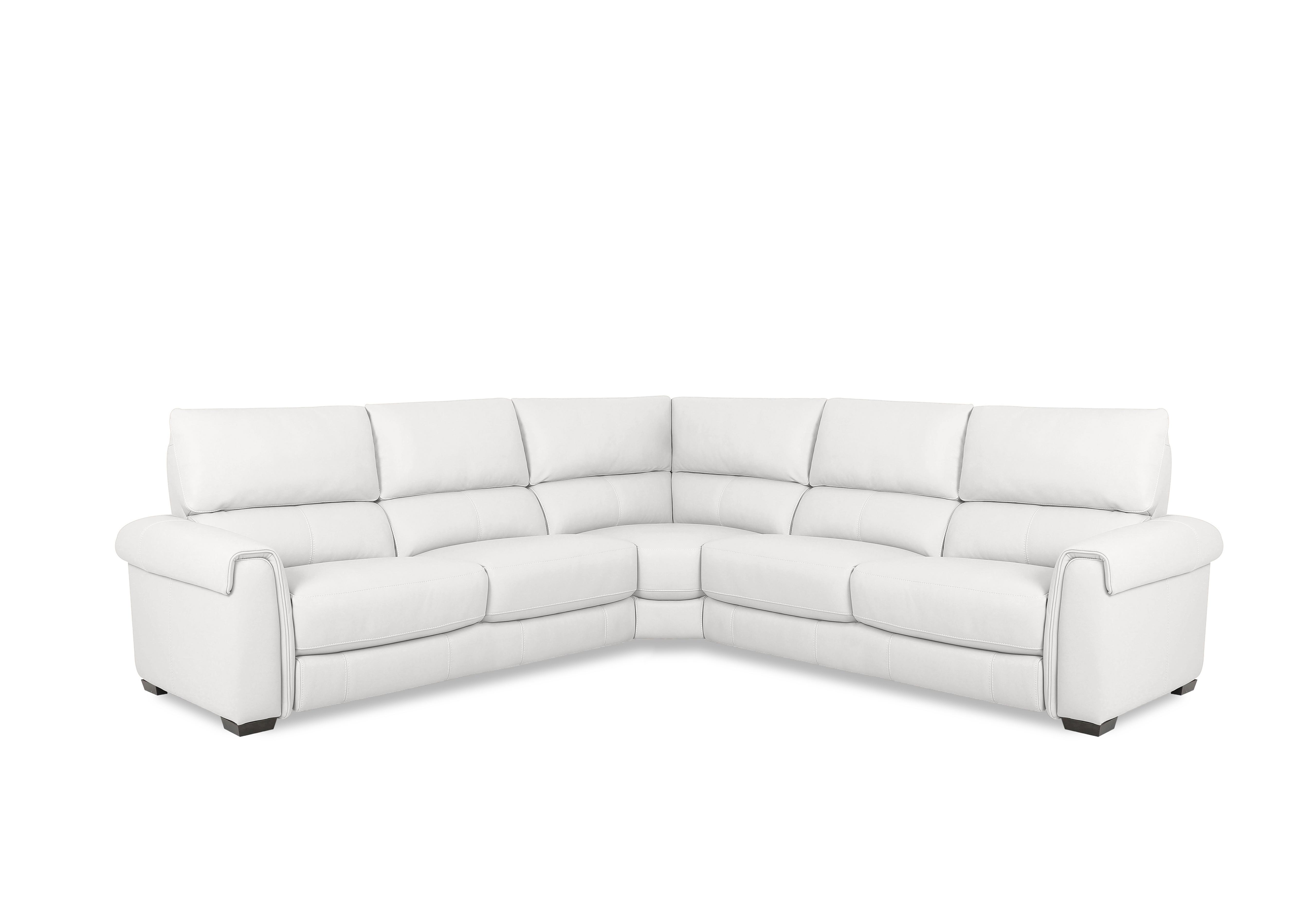 Nixon Leather Large Corner Sofa in Nc-744d Star White on Furniture Village