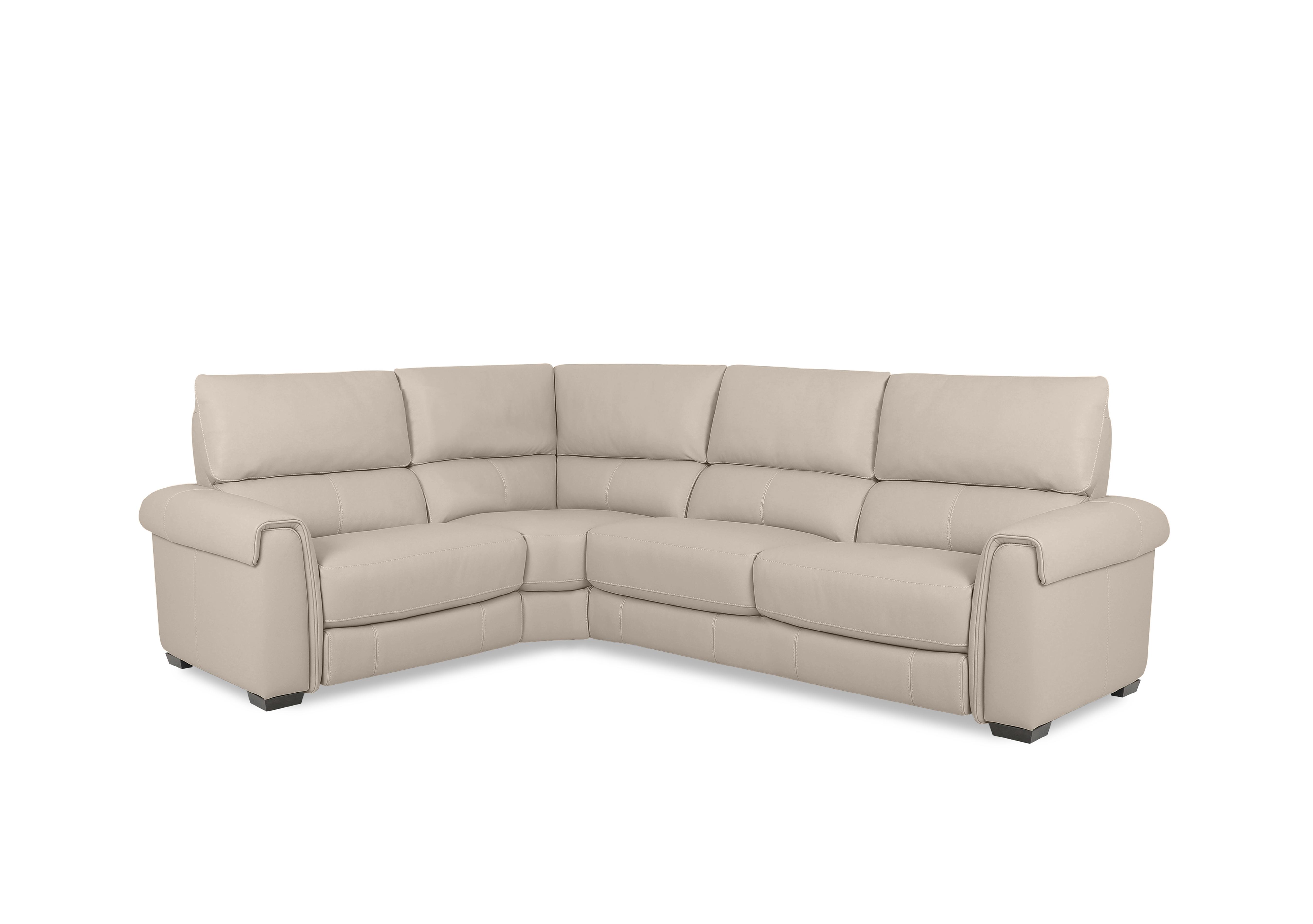 Nixon Leather Corner Sofa in Bv-041e Dapple Grey on Furniture Village
