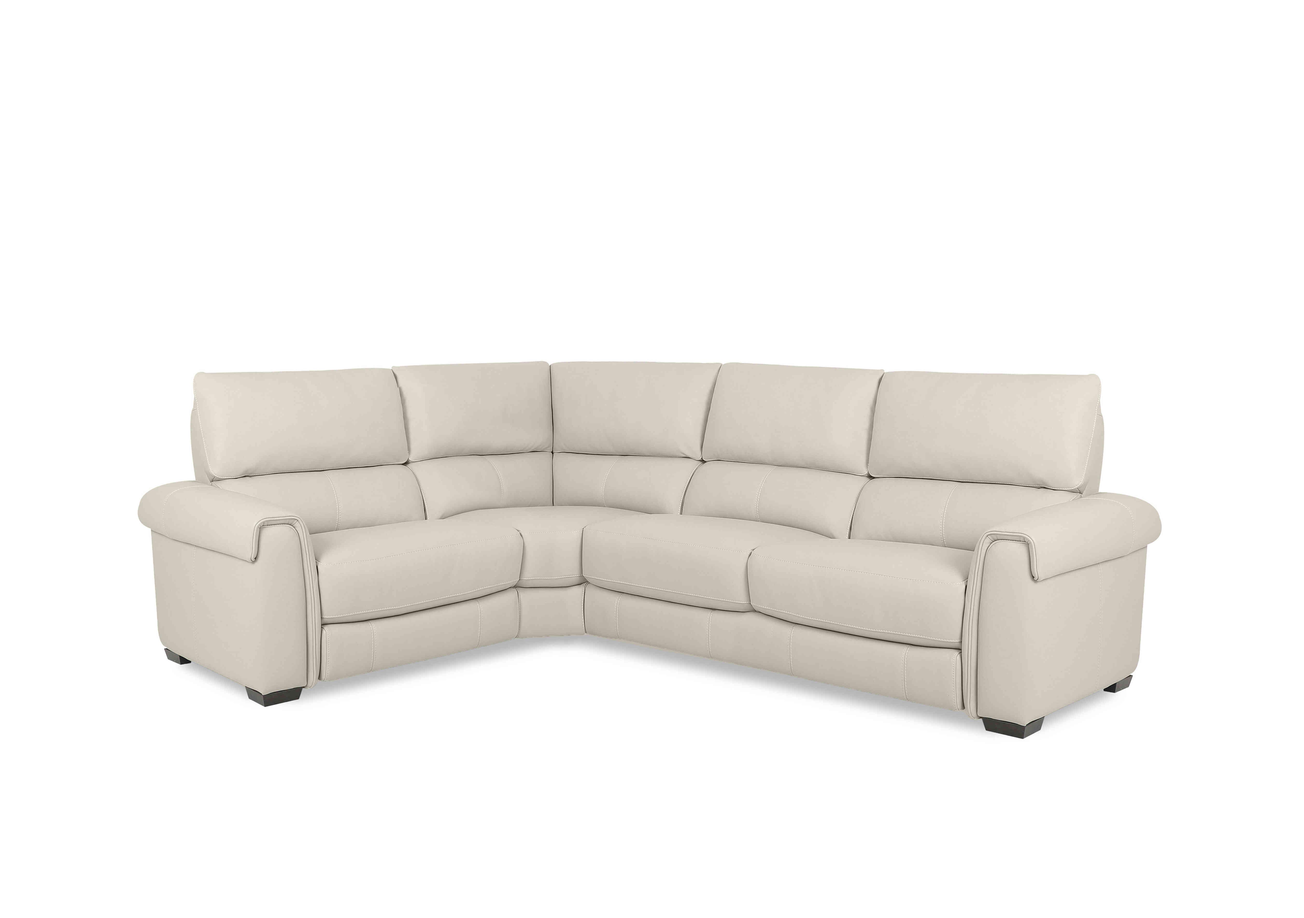 Nixon Leather Corner Sofa in Bv-156e Frost on Furniture Village
