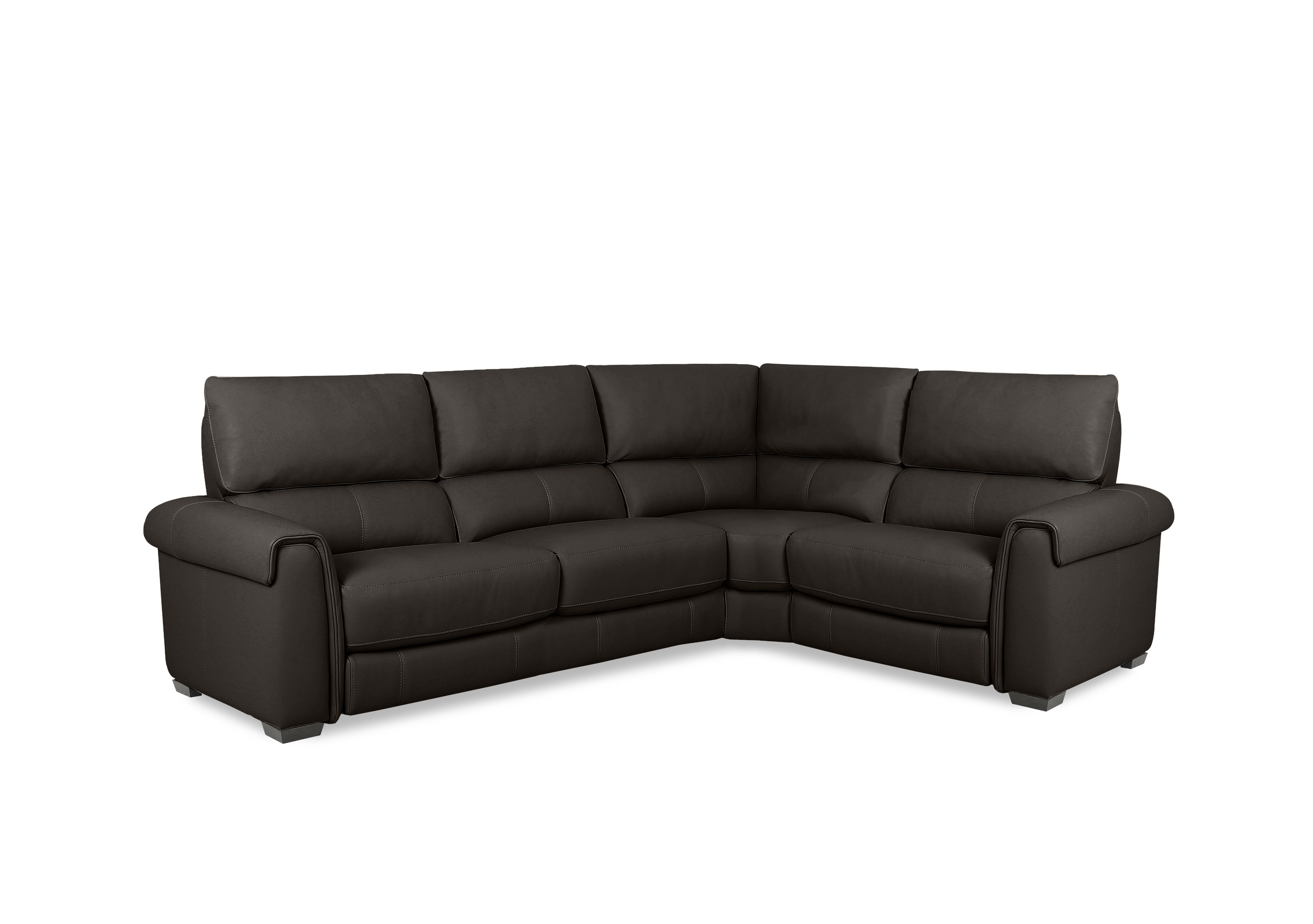 Nixon Leather Corner Sofa in Bv-1748 Dark Chocolate on Furniture Village