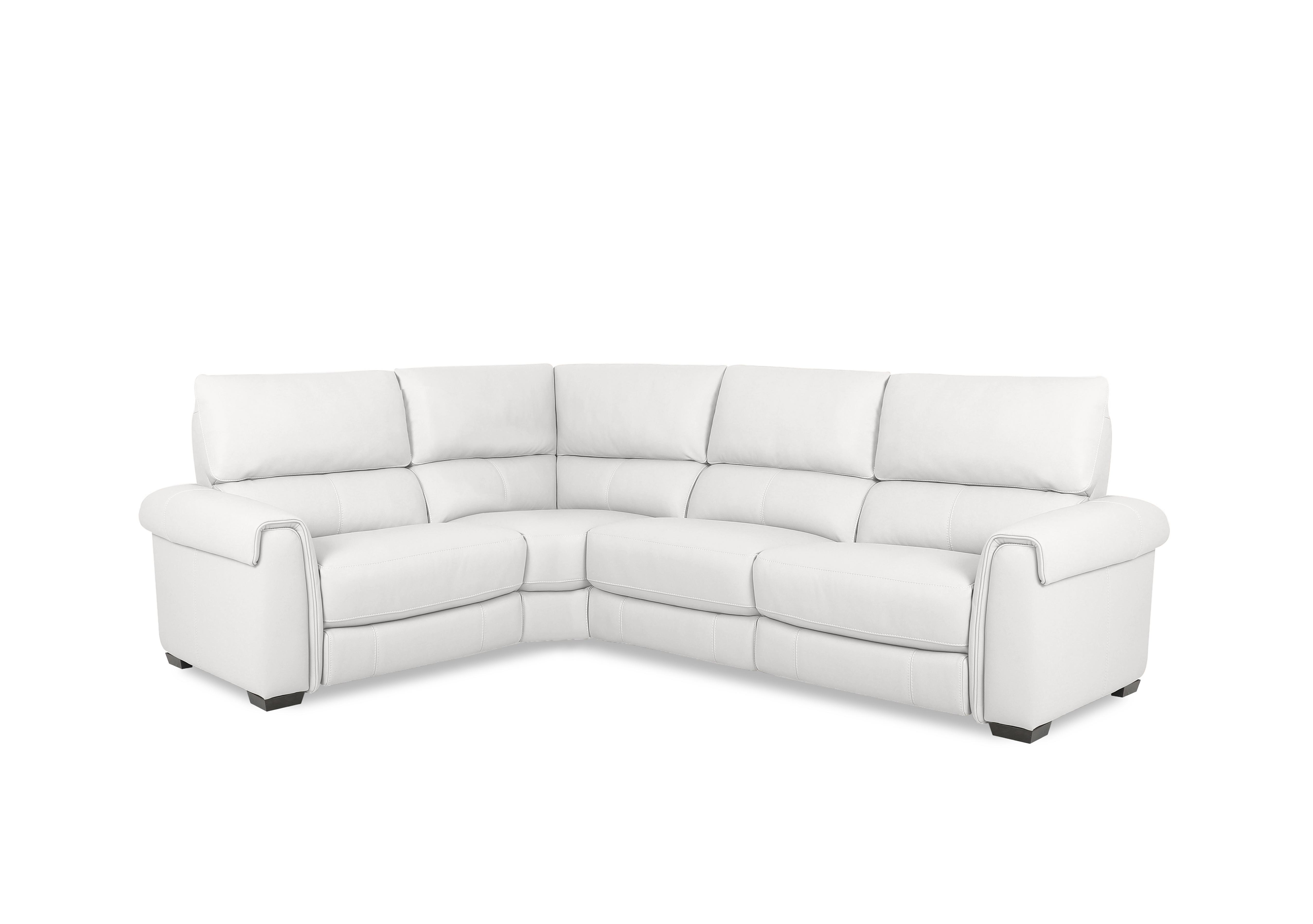 Nixon Leather Corner Sofa in Bv-744d Star White on Furniture Village