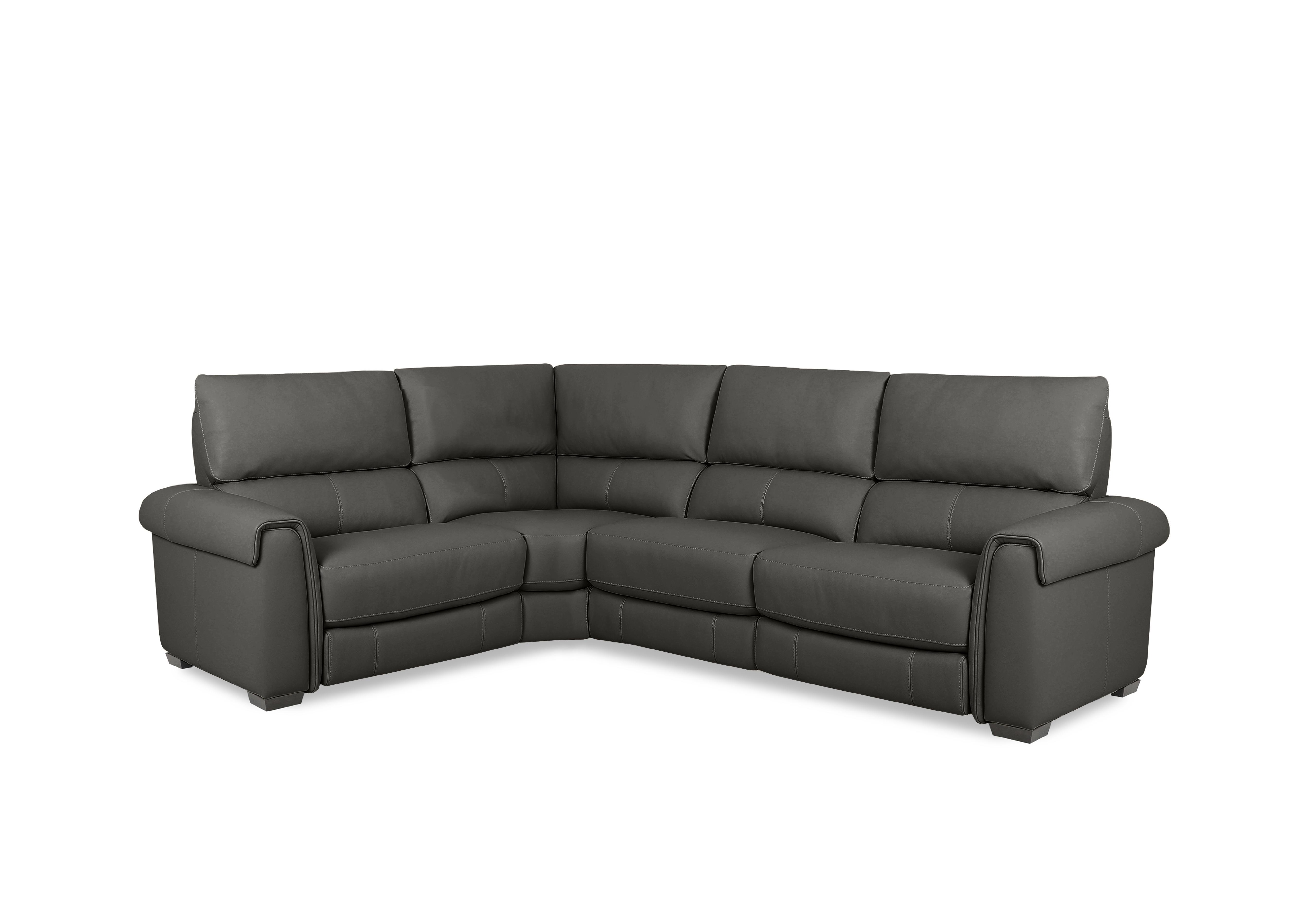 Nixon Leather Corner Sofa in Nc-088e Charcoal Grey on Furniture Village