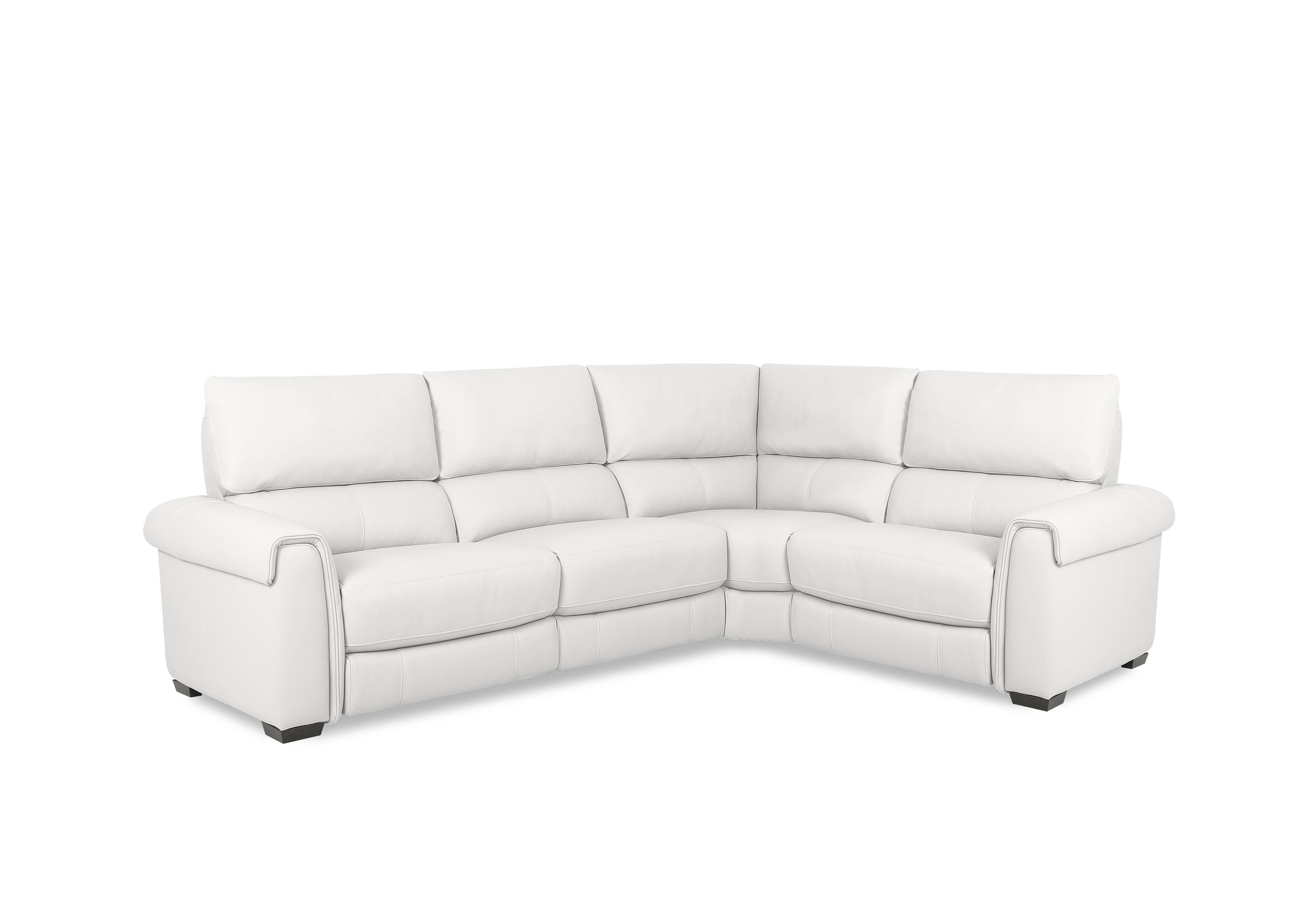 Nixon Leather Corner Sofa in Nc-744d Star White on Furniture Village