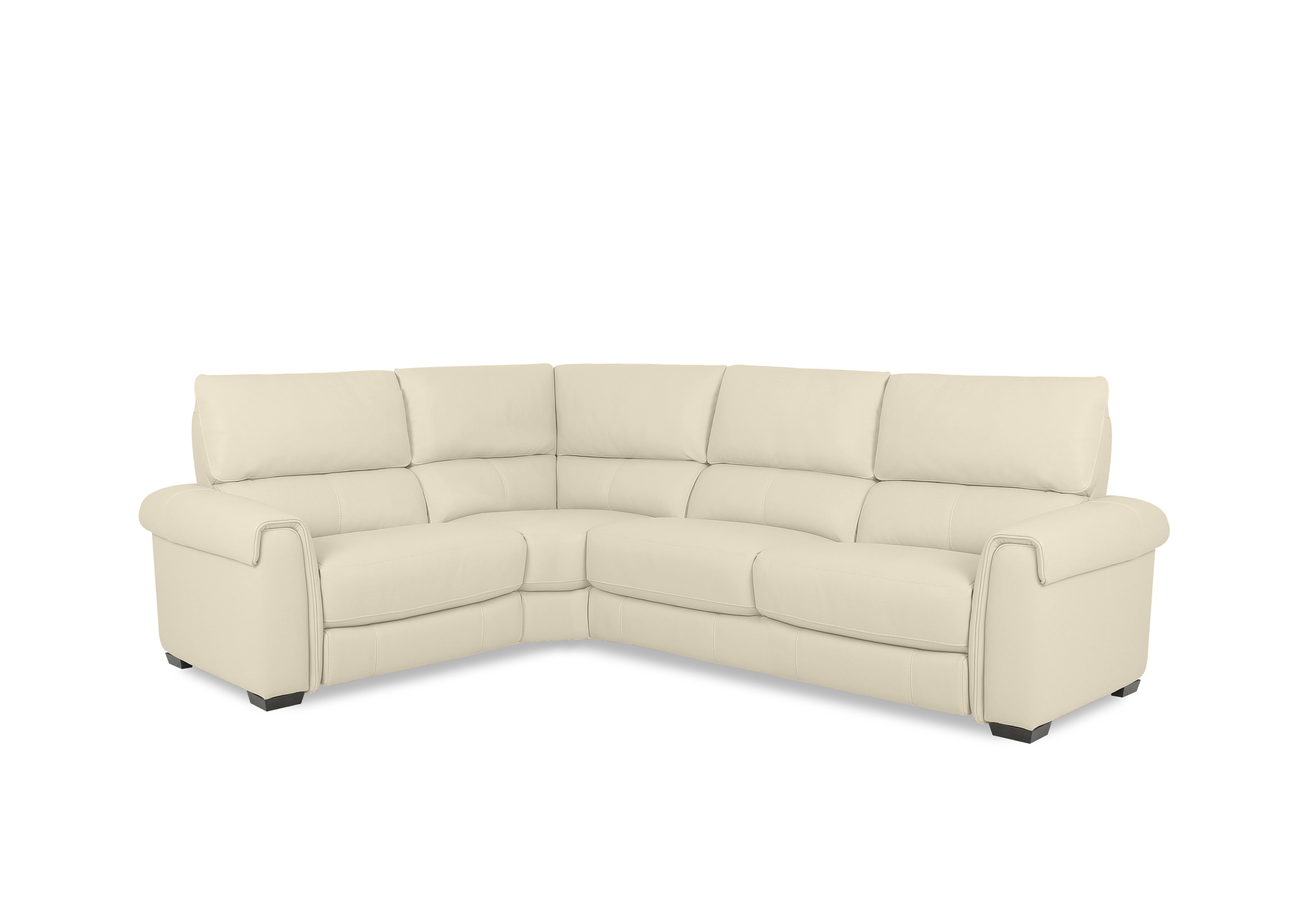 Nixon Leather Corner Sofa in Nw-521e Frost on Furniture Village