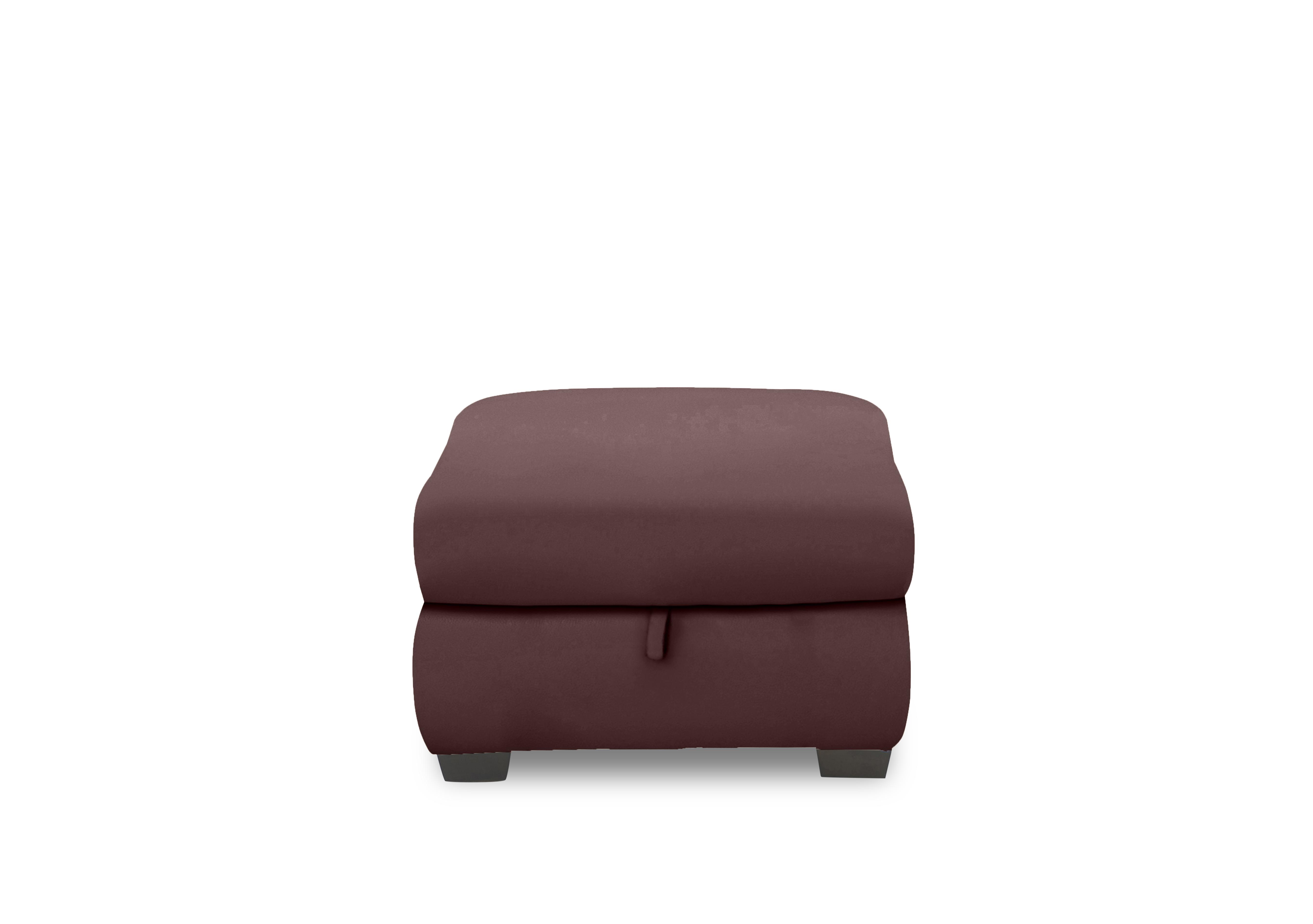 Nixon Leather Storage Footstool in An-751b Burgundy on Furniture Village
