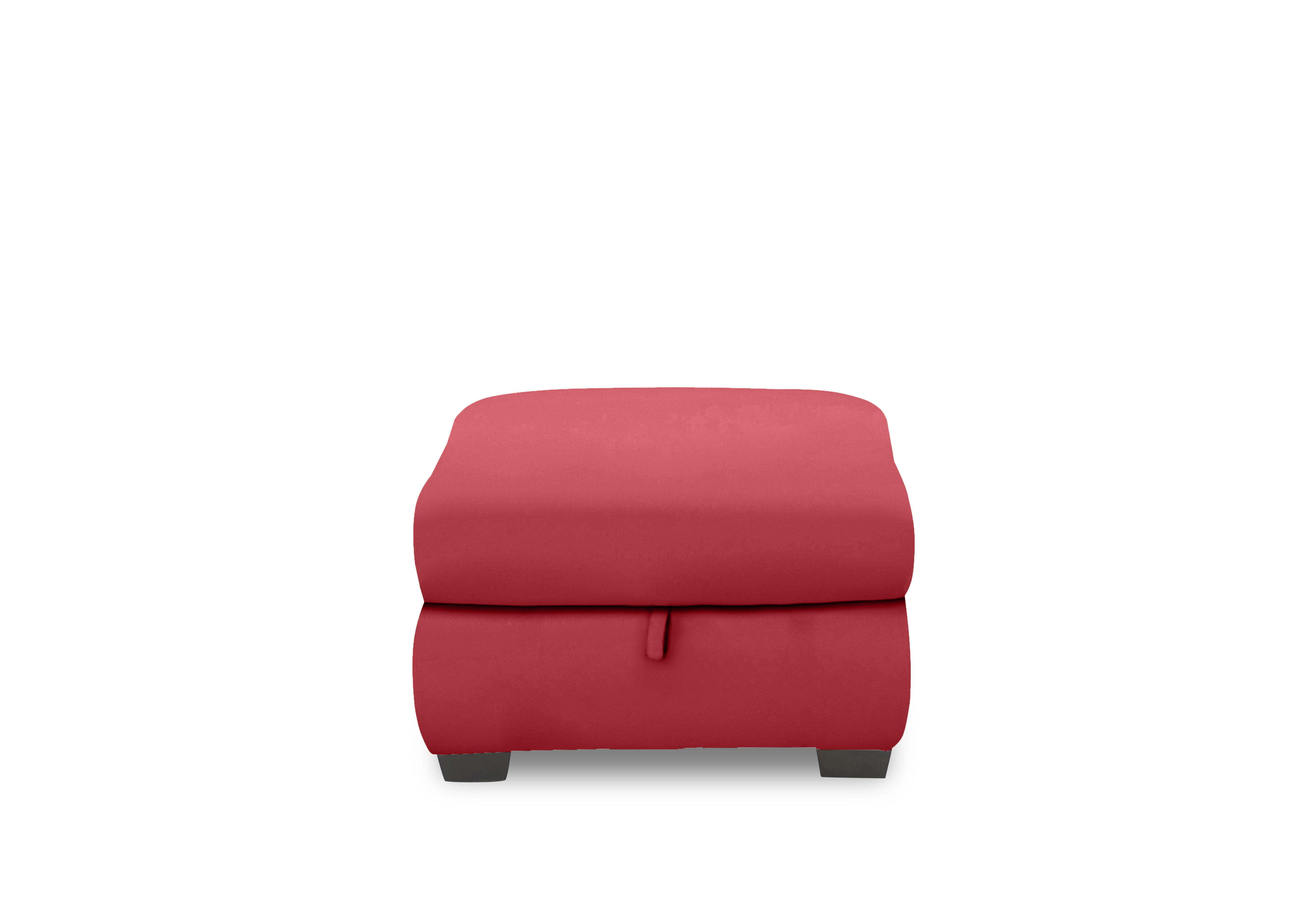 Nixon Leather Storage Footstool in Bv-0008 Pure Red on Furniture Village