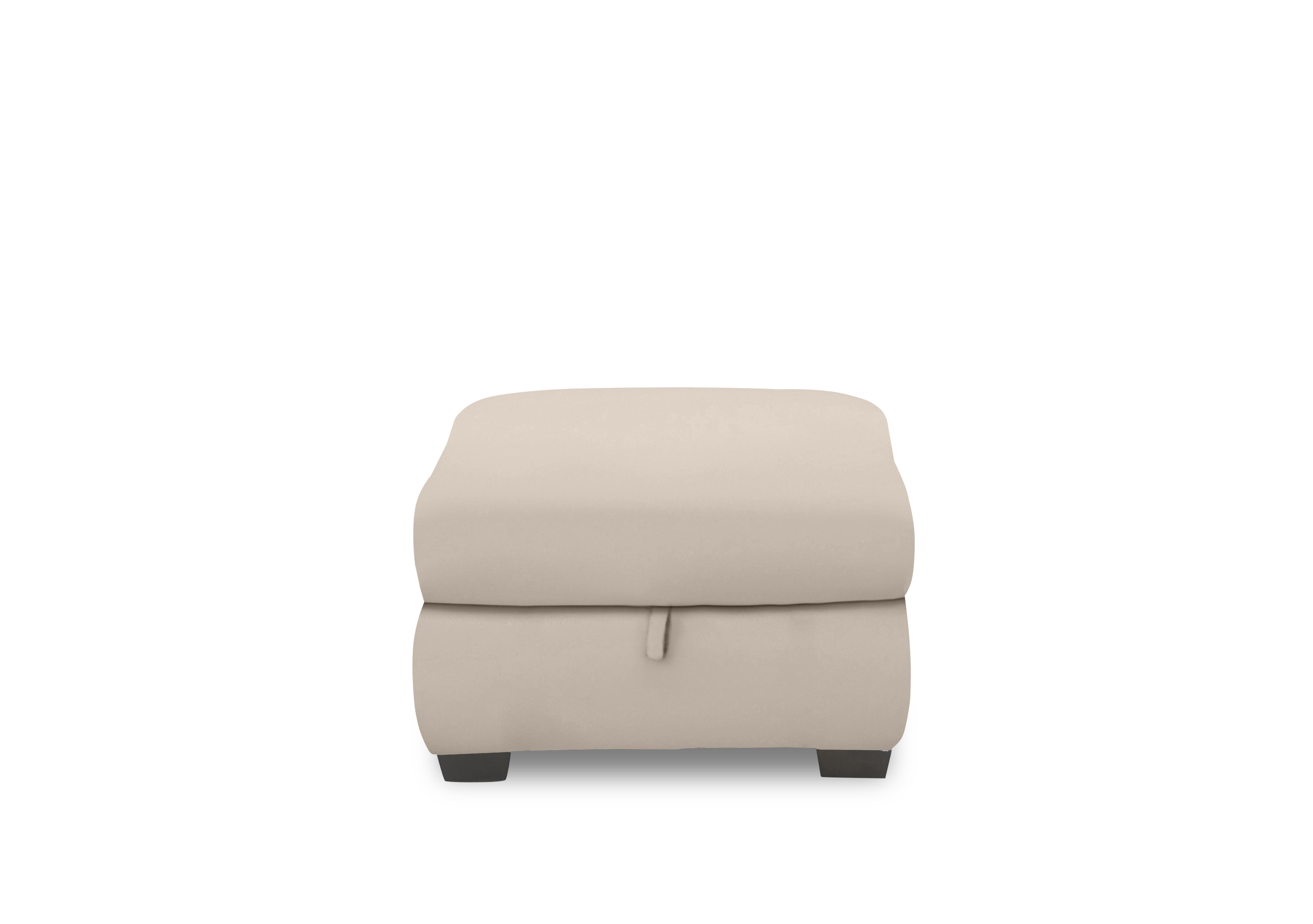 Nixon Leather Storage Footstool in Bv-041e Dapple Grey on Furniture Village