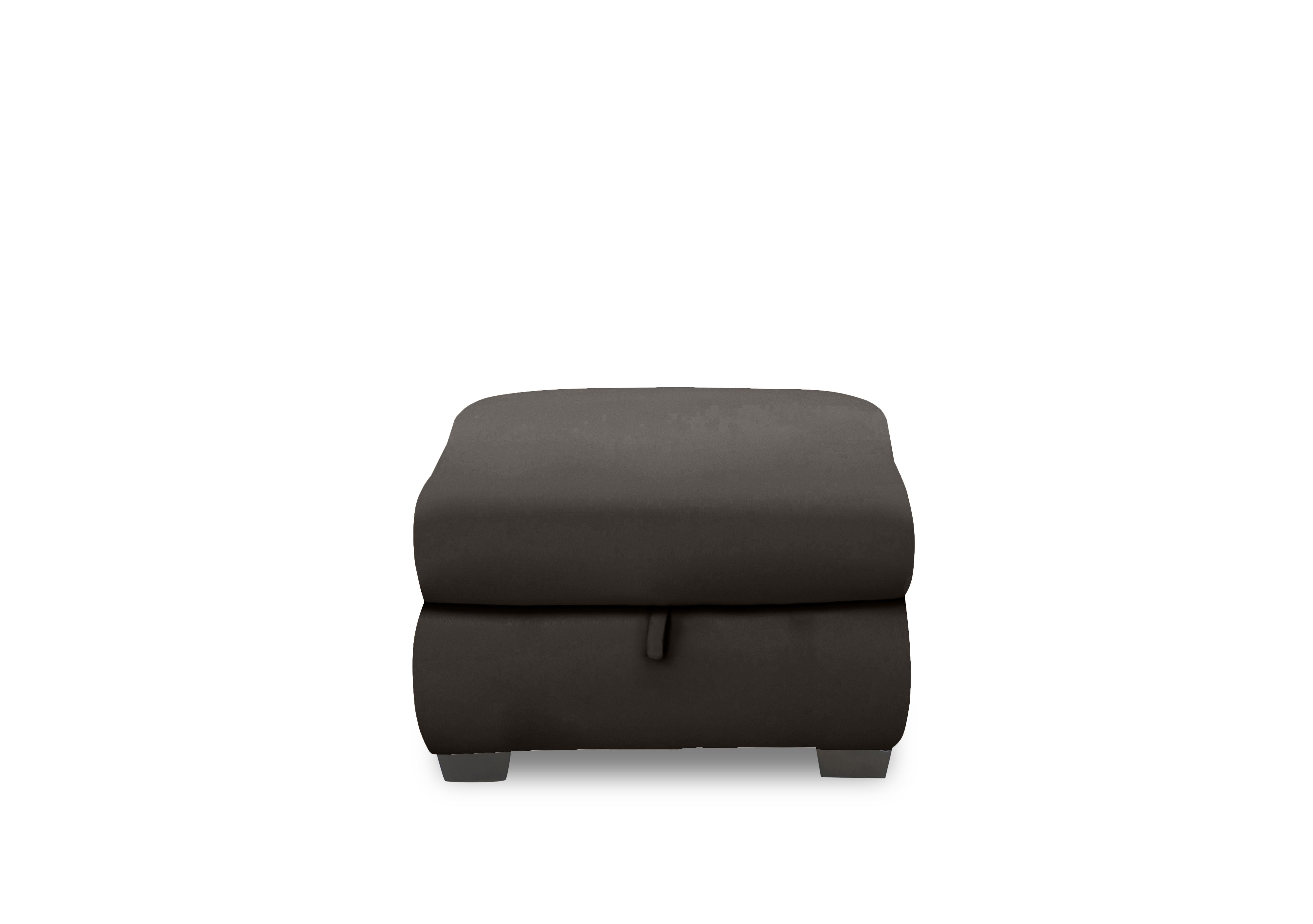 Nixon Leather Storage Footstool in Bv-1748 Dark Chocolate on Furniture Village
