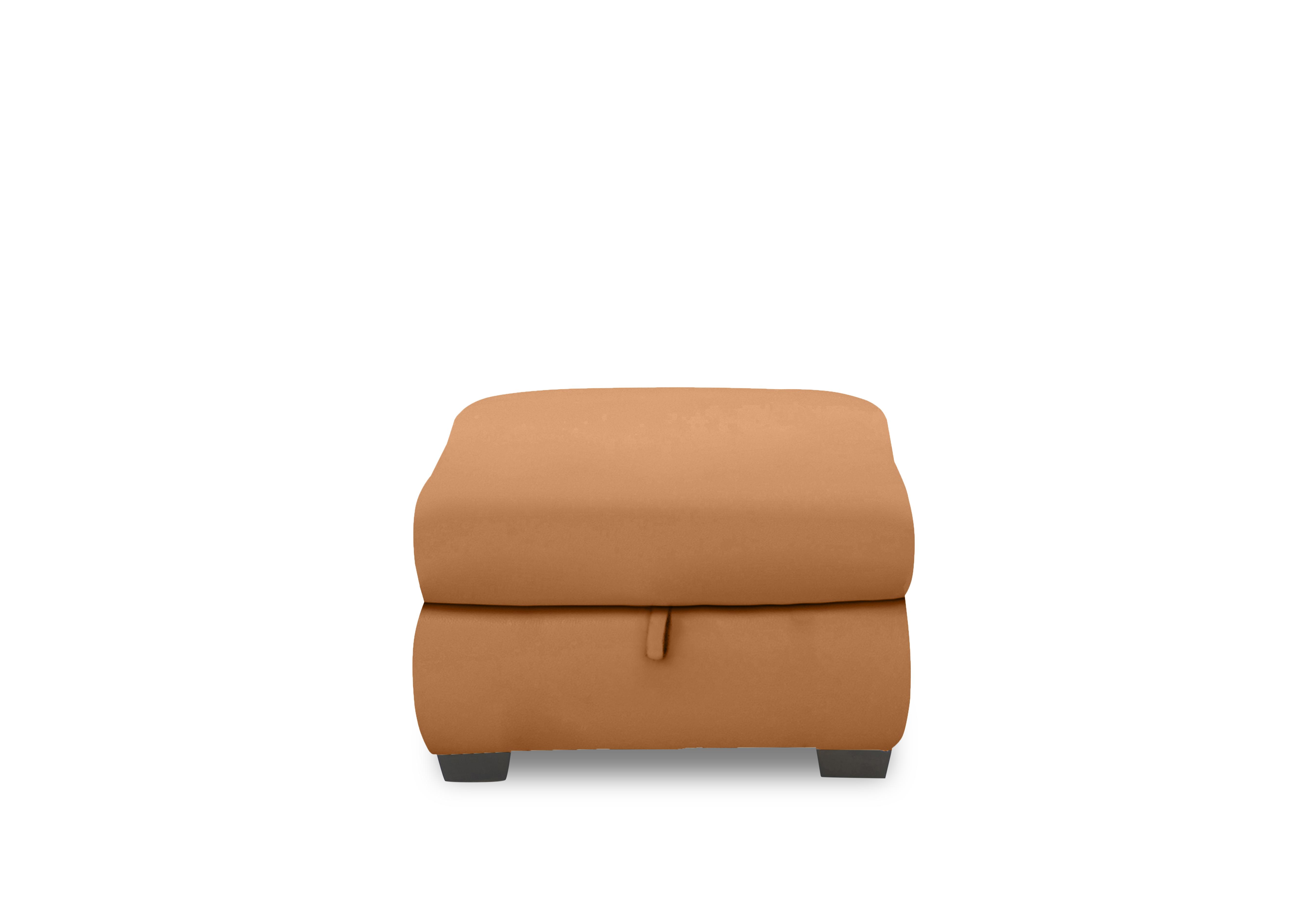 Nixon Leather Storage Footstool in Bv-335e Honey Yellow on Furniture Village