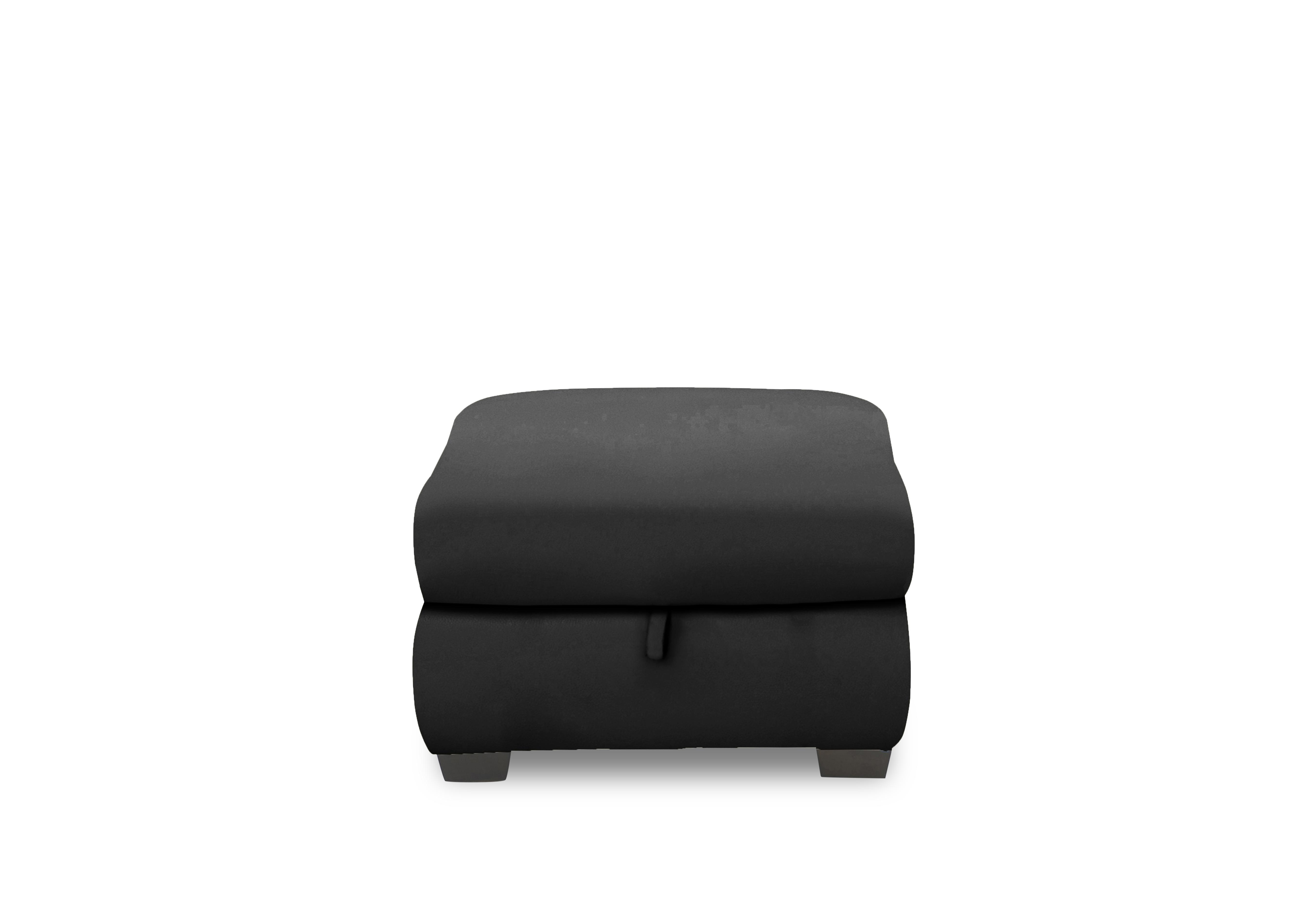 Nixon Leather Storage Footstool in Bv-3500 Classic Black on Furniture Village