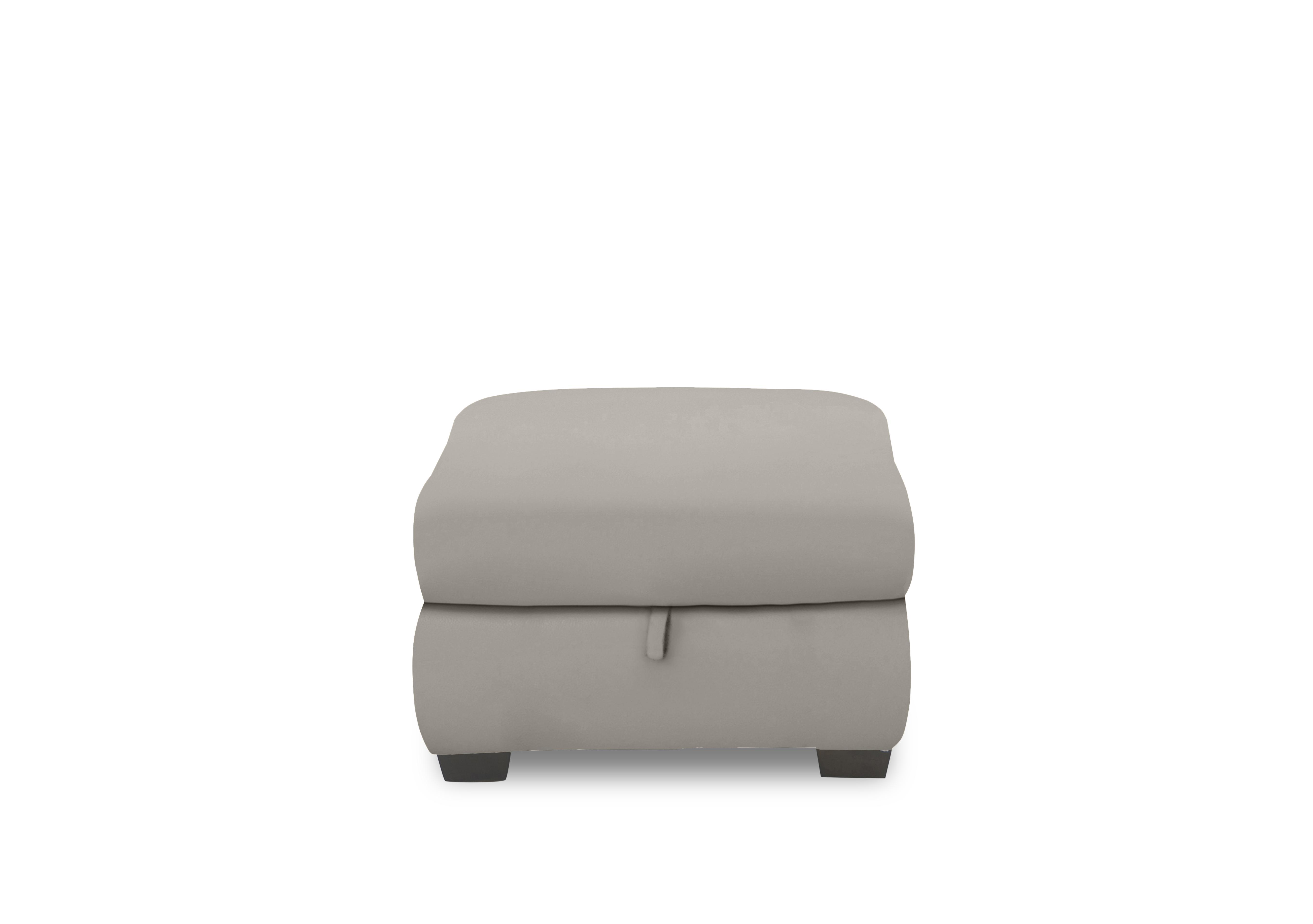 Nixon Leather Storage Footstool in Bv-946b Silver Grey on Furniture Village