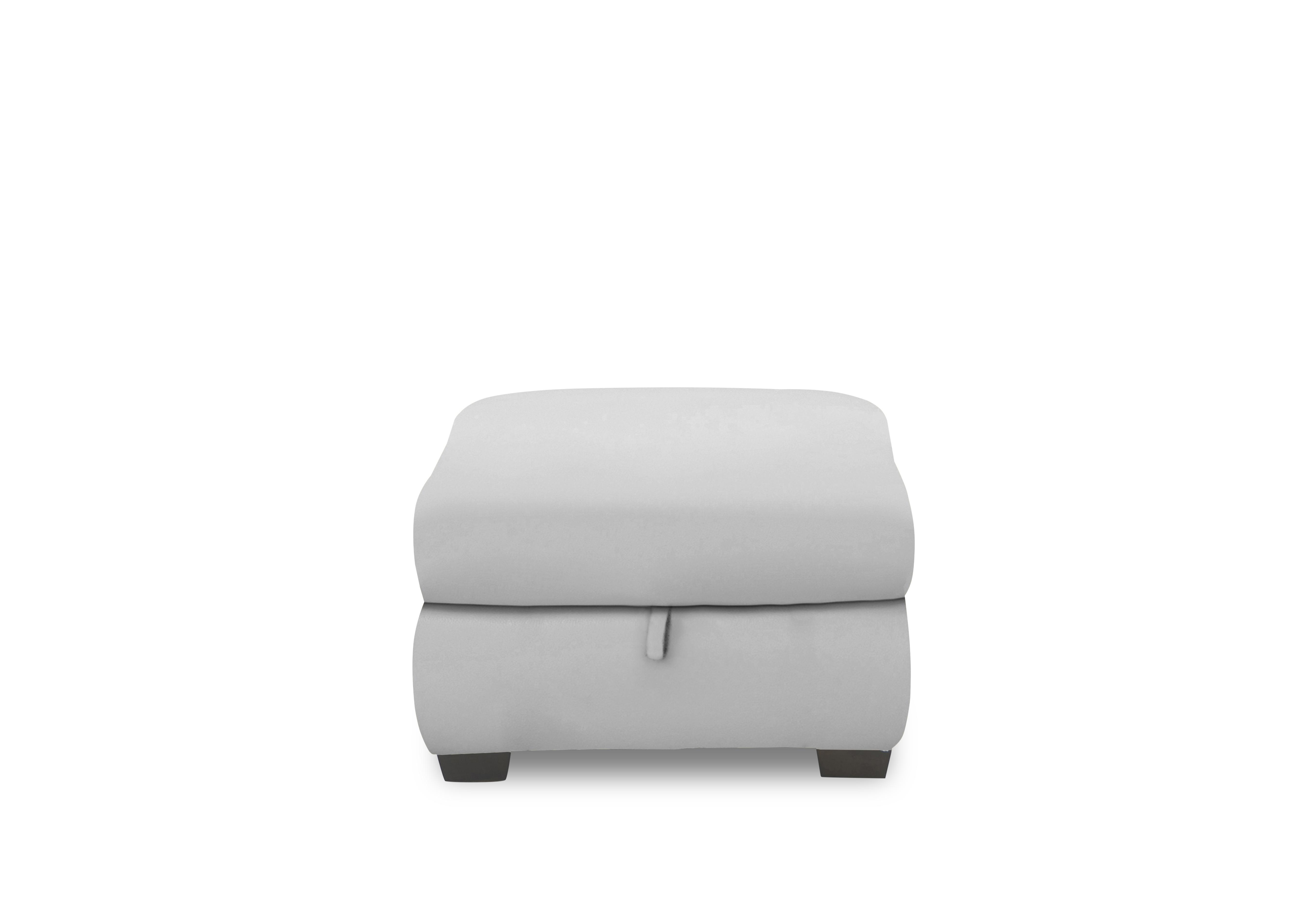 Nixon Leather Storage Footstool in Hw-251e Grey on Furniture Village