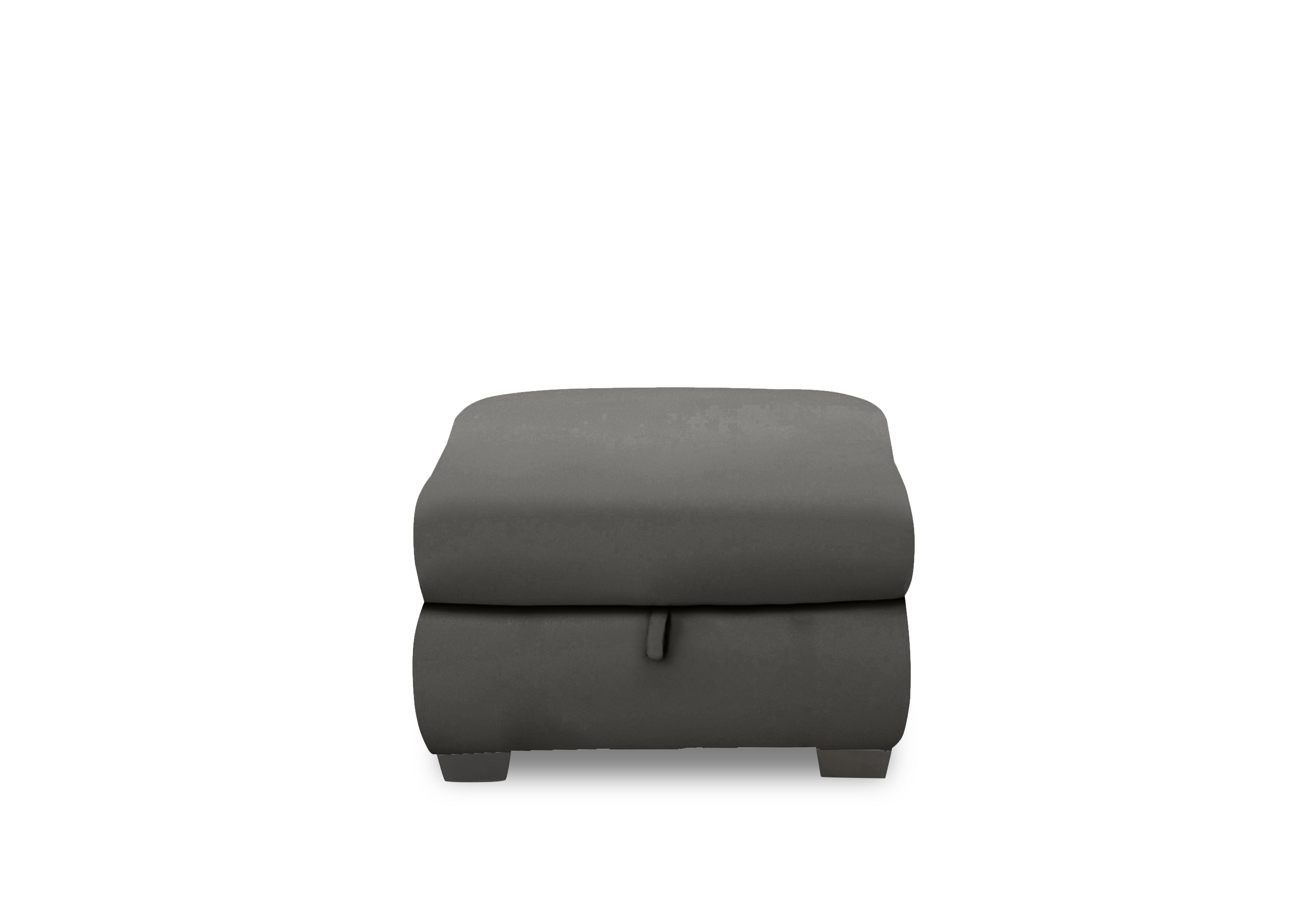 Nixon Leather Storage Footstool in Nc-088e Charcoal Grey on Furniture Village