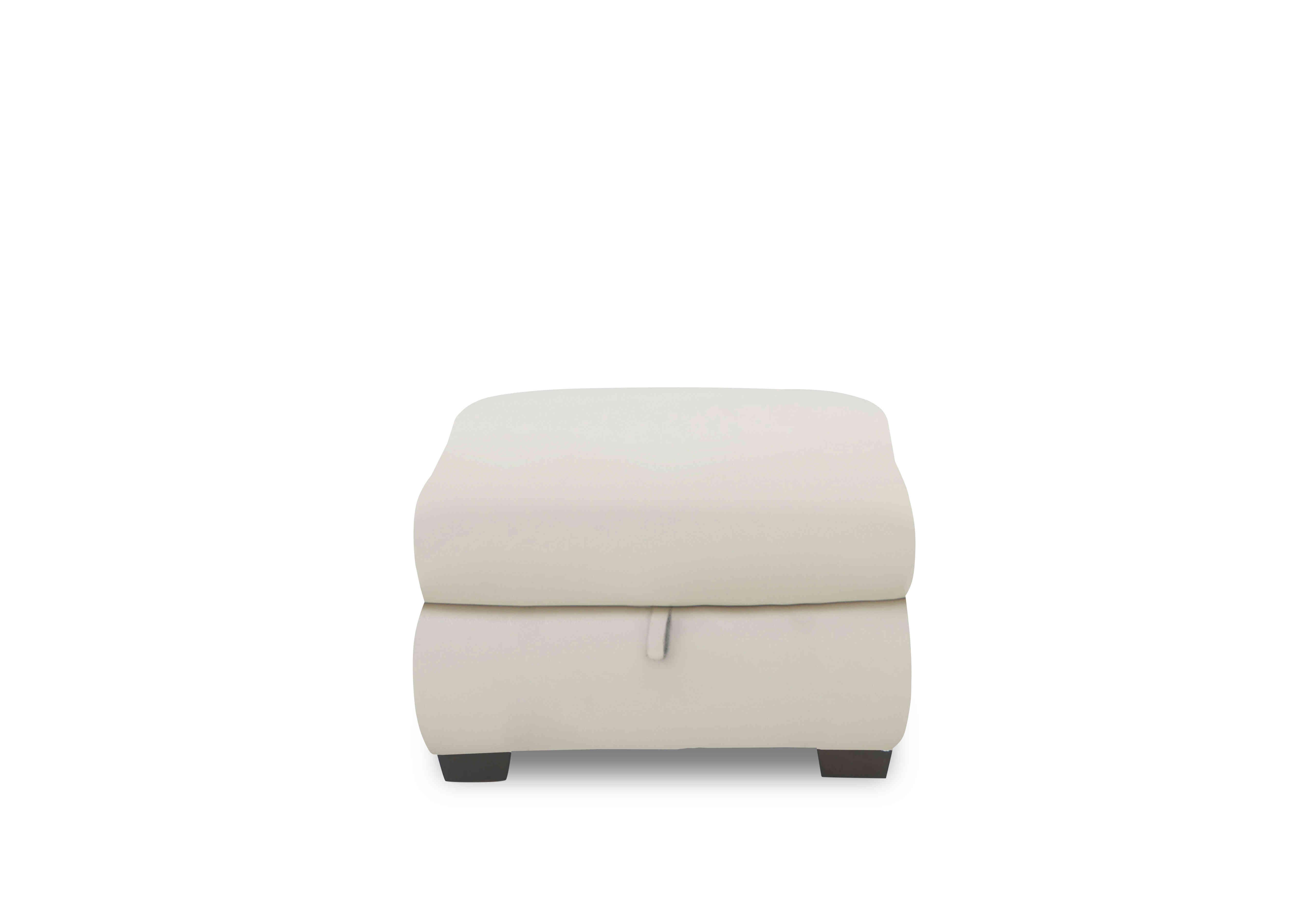 Nixon Leather Storage Footstool in Nc-156e Frost on Furniture Village