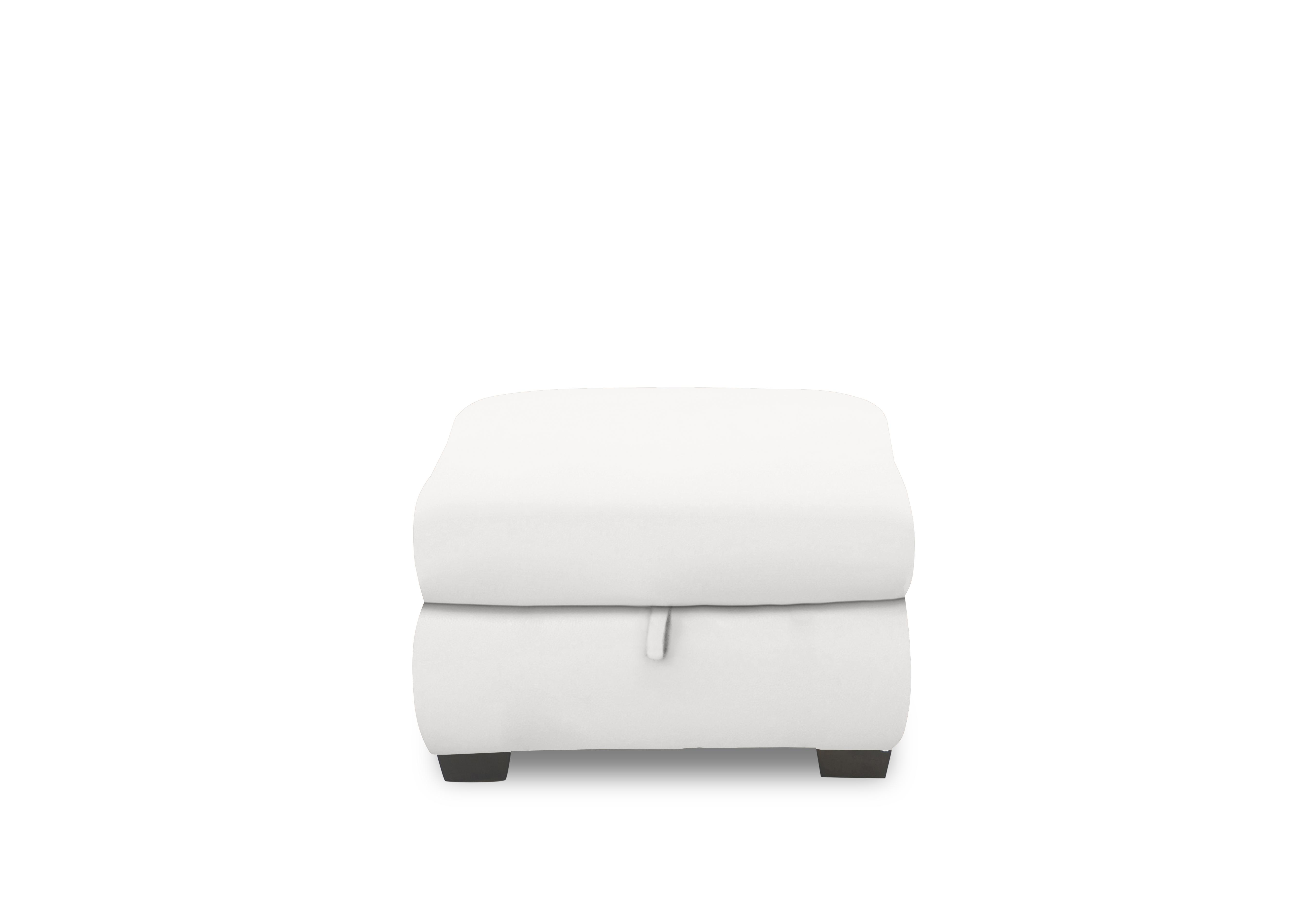 Nixon Leather Storage Footstool in Nc-744d Star White on Furniture Village
