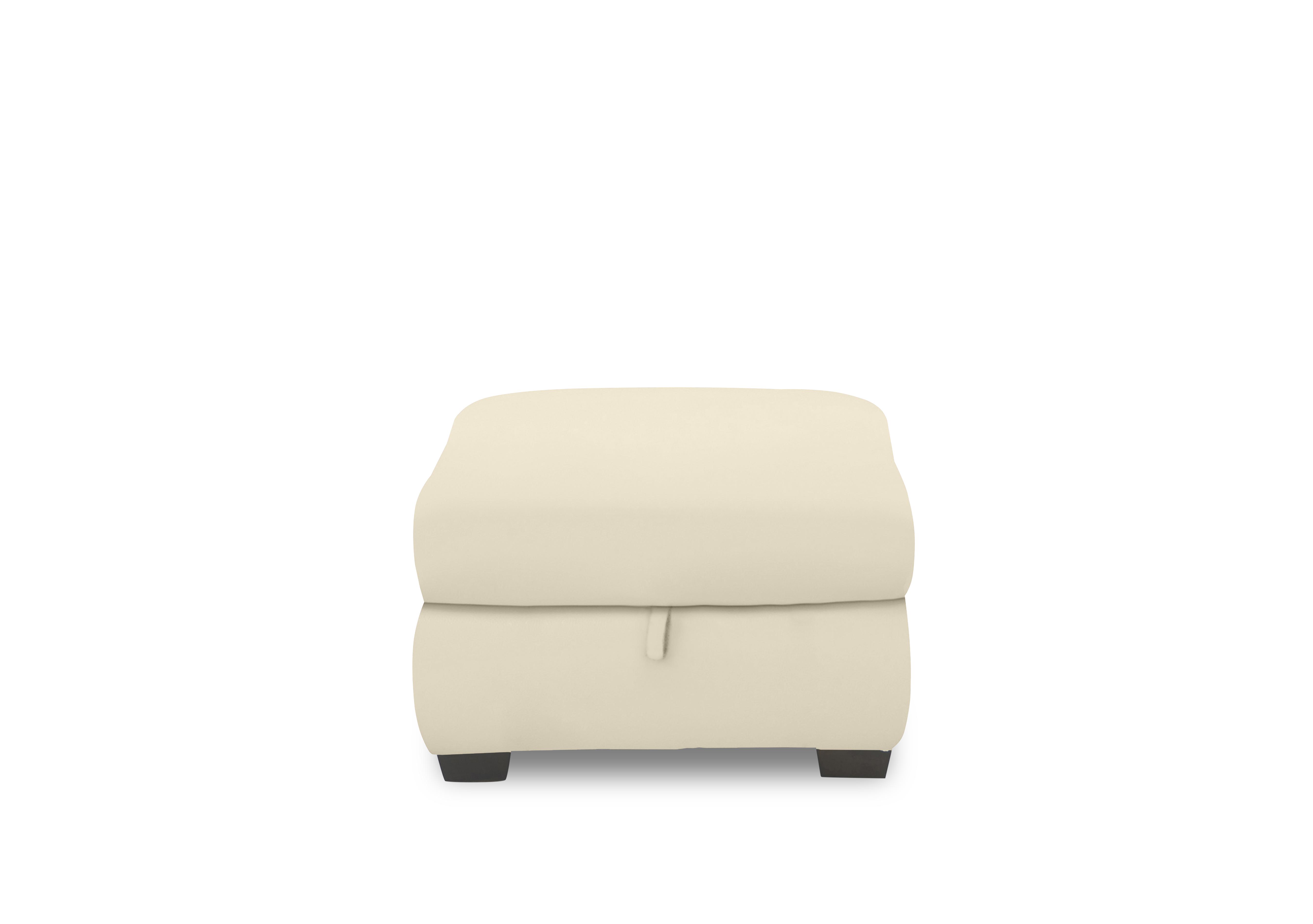 Nixon Leather Storage Footstool in Nw-521e Frost on Furniture Village