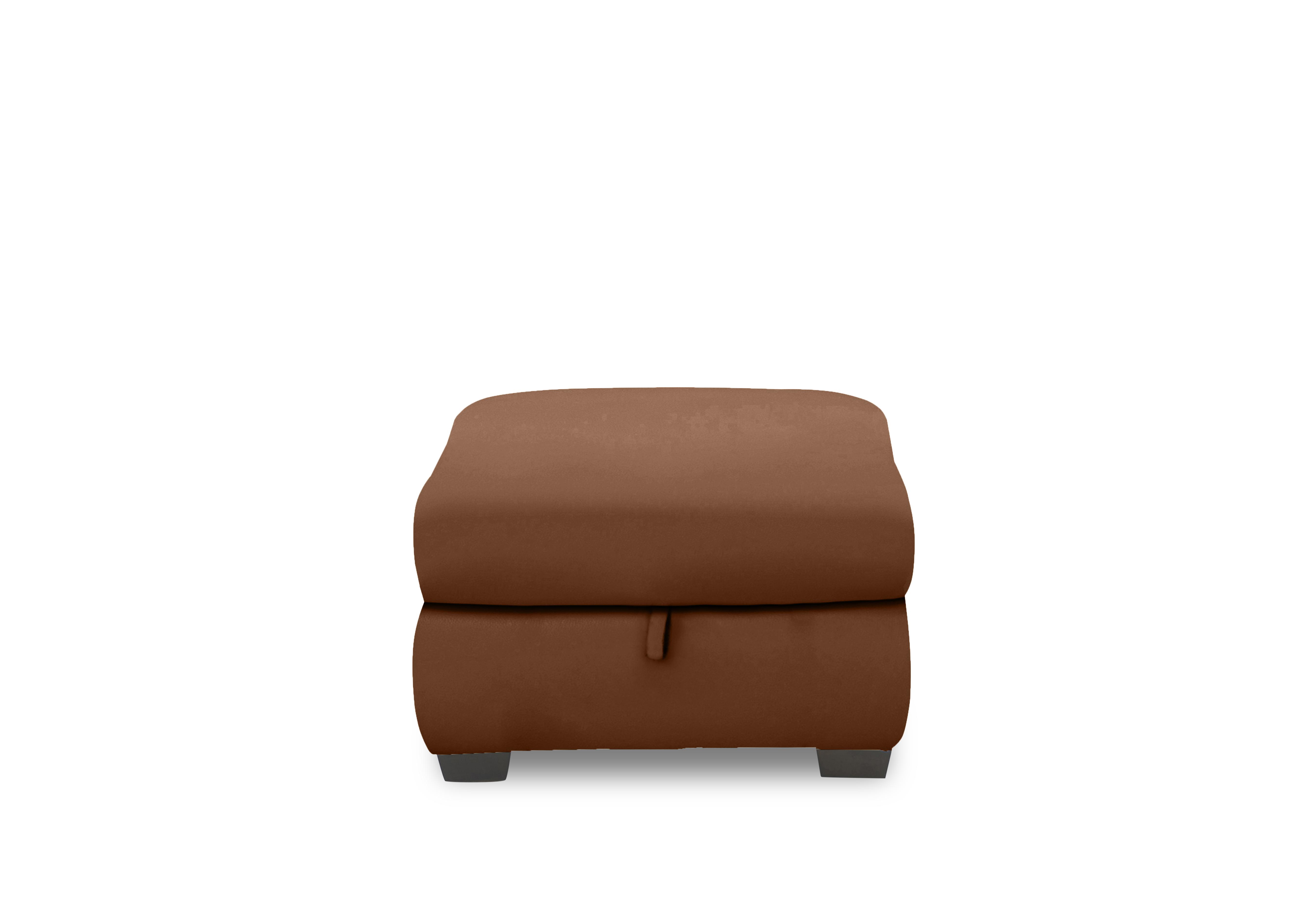 Nixon Leather Storage Footstool in Nw-605d Warm Brown on Furniture Village