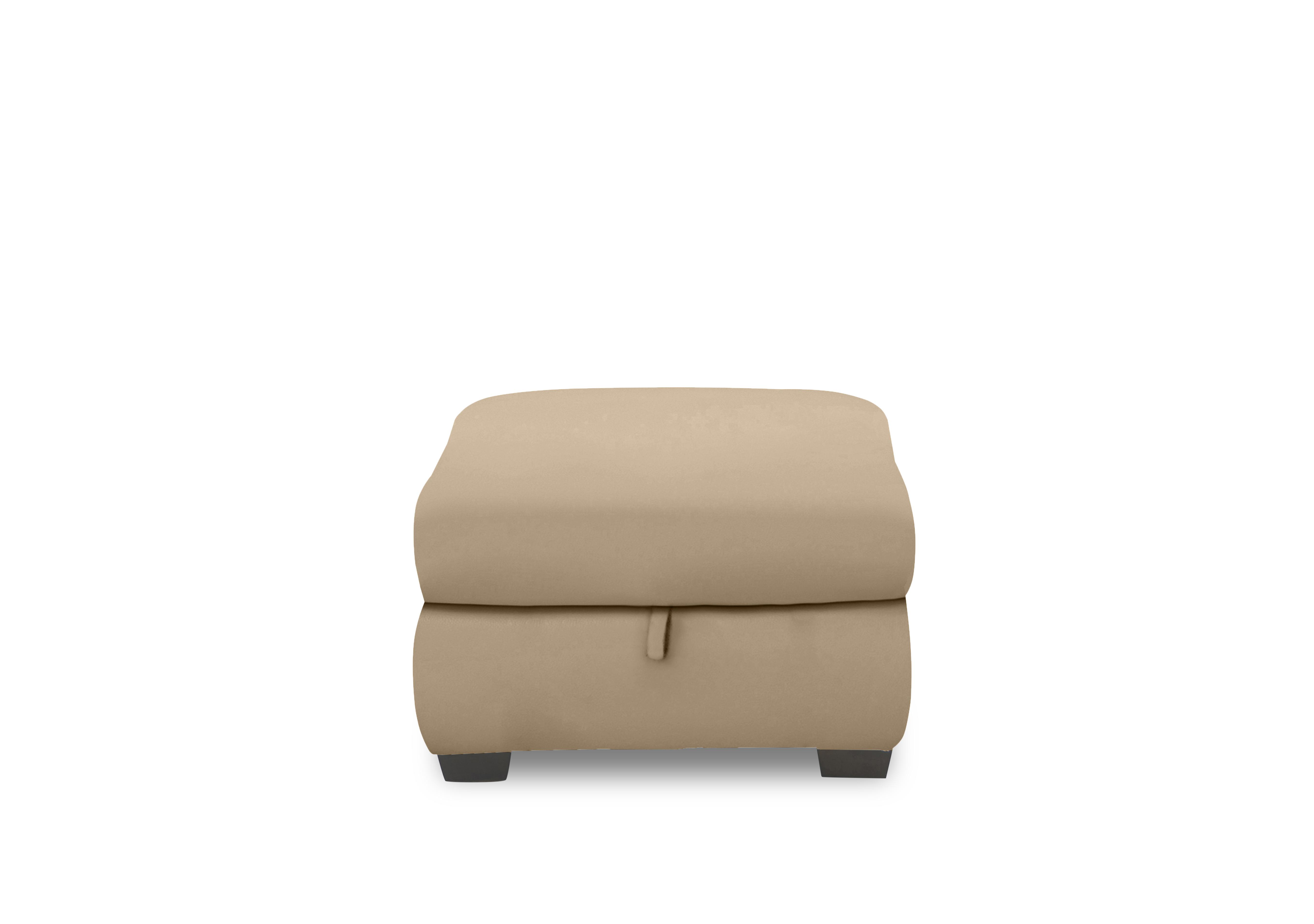 Nixon Leather Storage Footstool in Nw-8475 Nude on Furniture Village