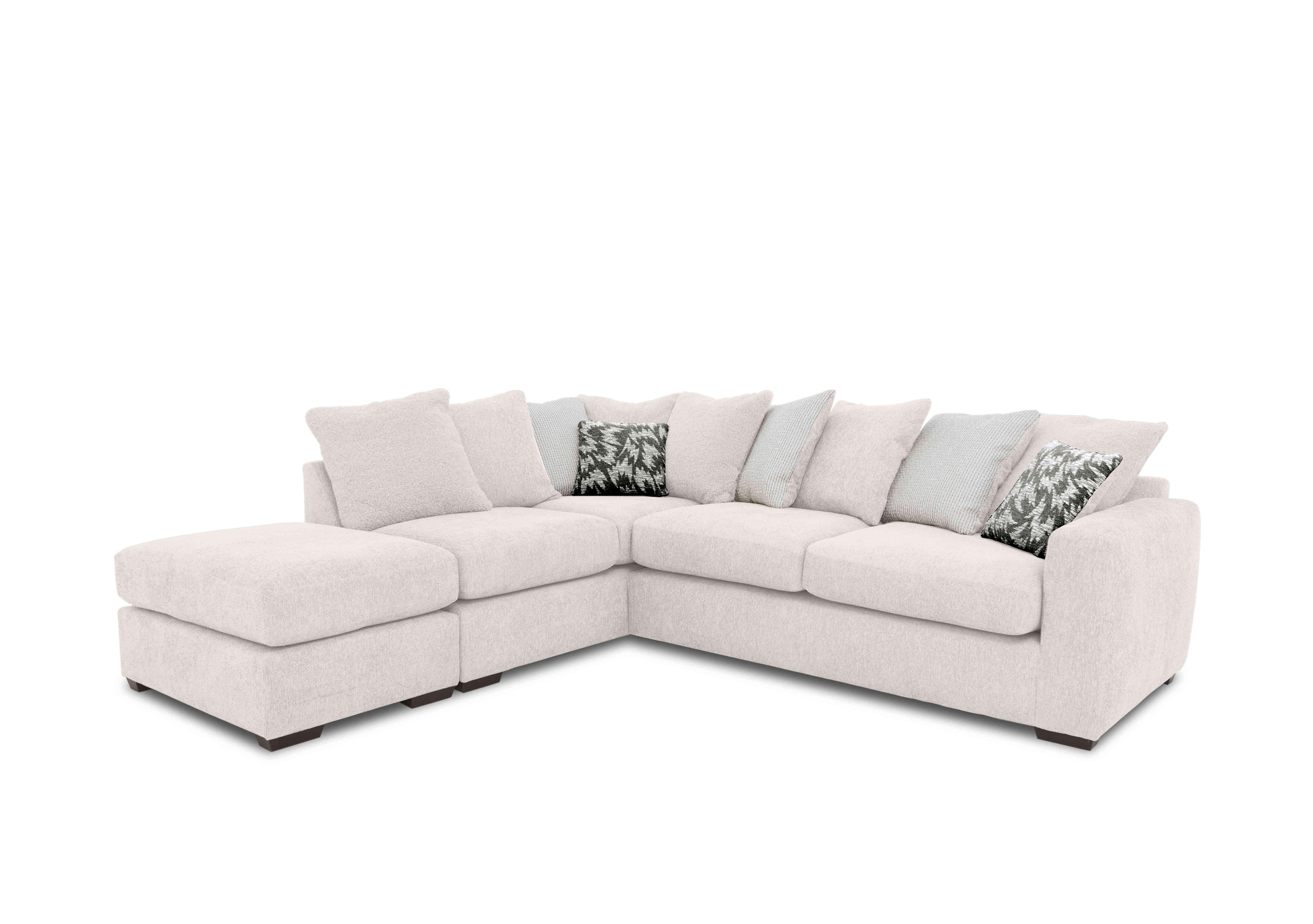 Harper Scatter Back Corner Sofa in Leo Chalk on Furniture Village