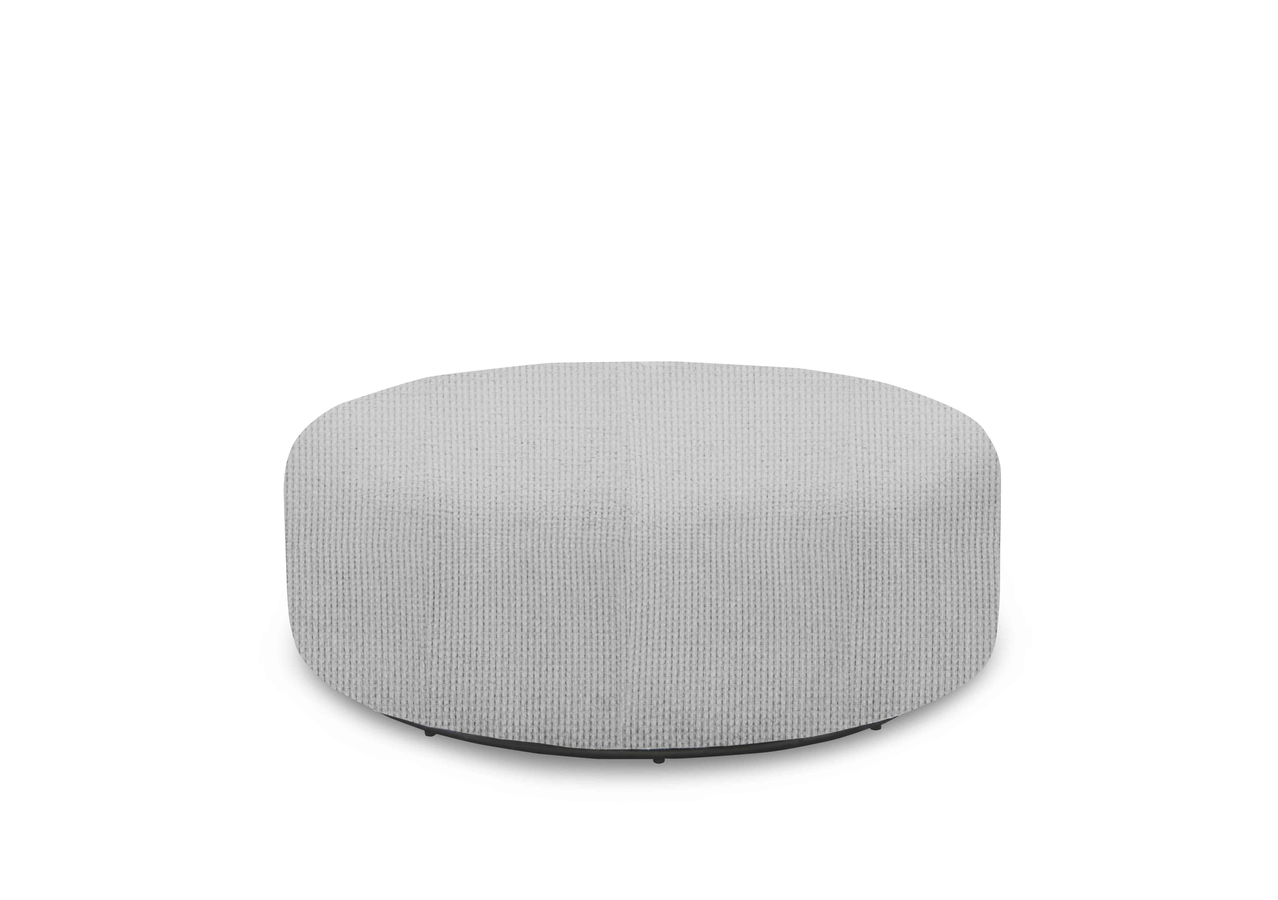 Harper Round Swivel Footstool in Angus Silver on Furniture Village